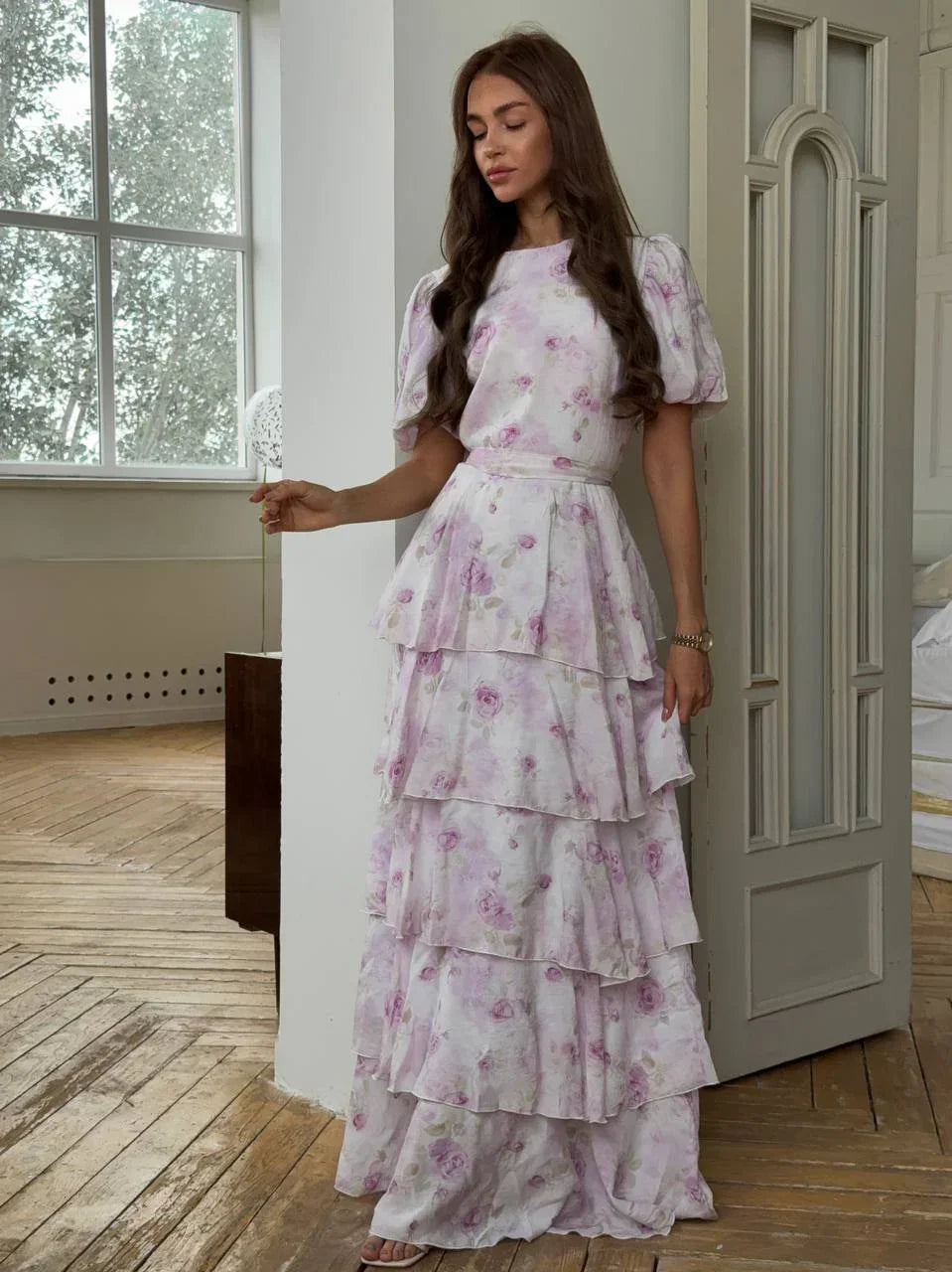 Tiered Floral Maxi Dress