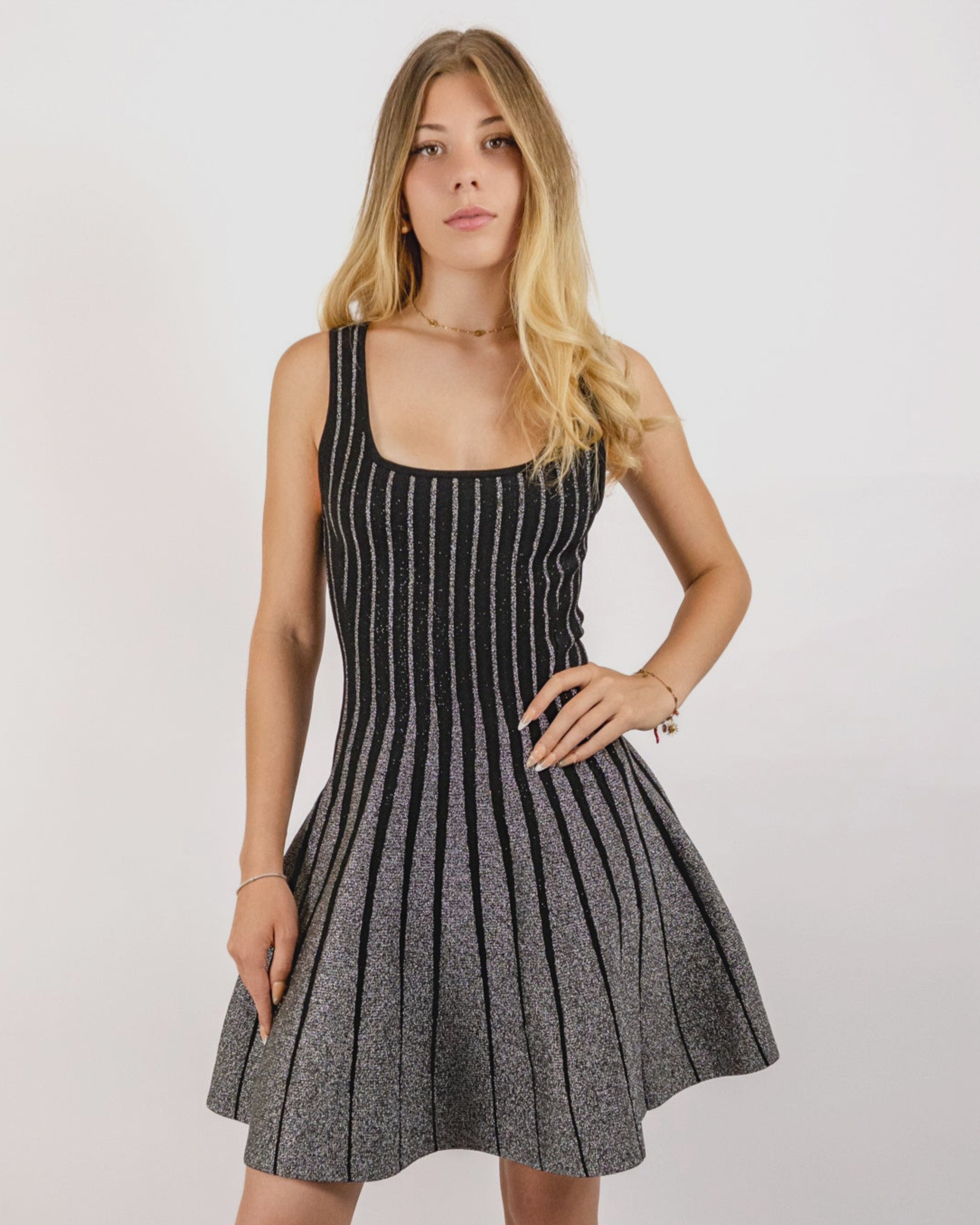 Midnight Ripple Mini Dress