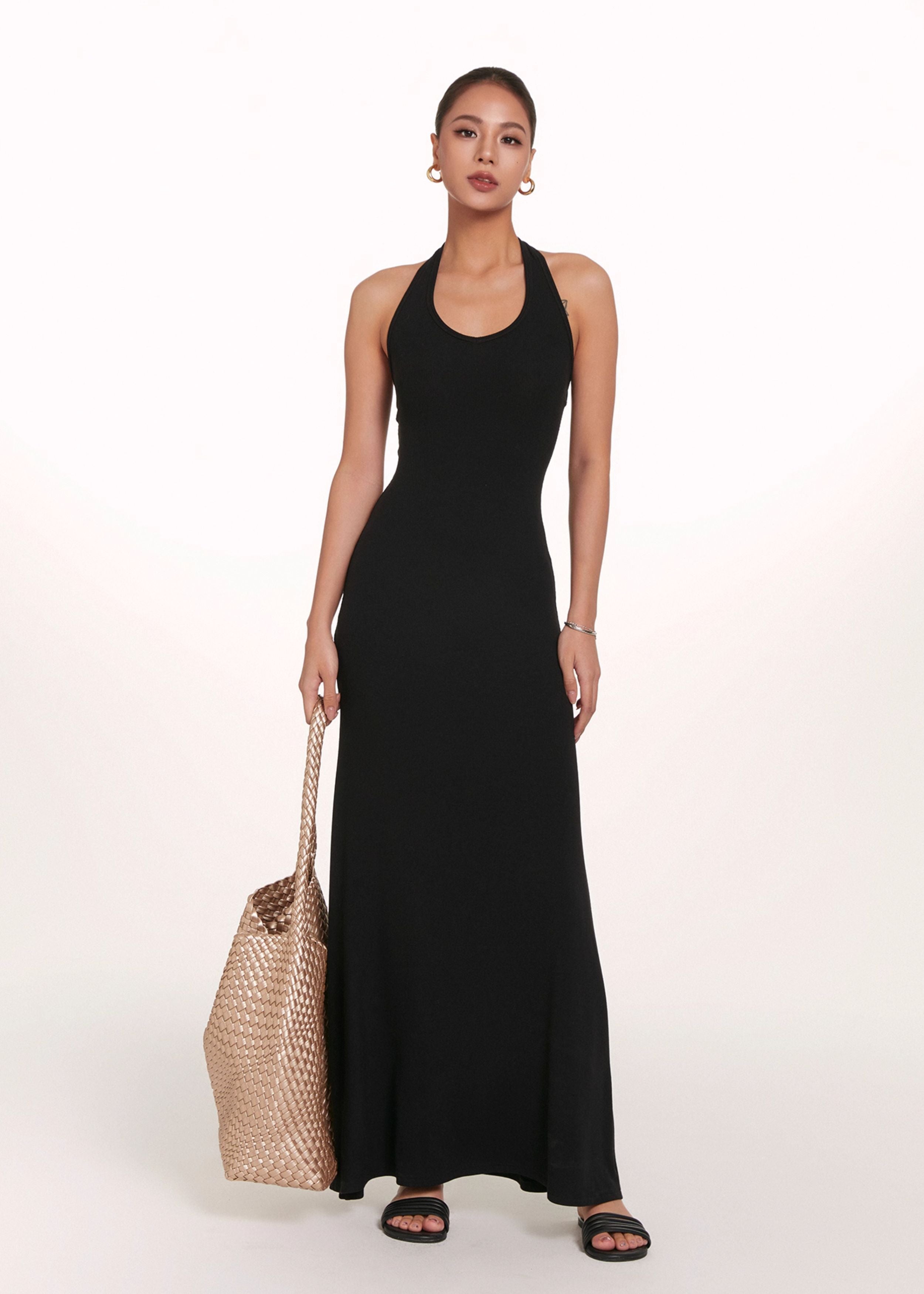 Backless V-Neck Dress