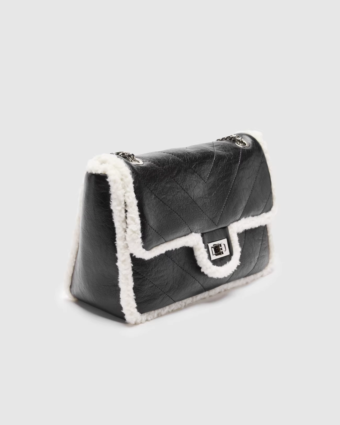Mireille Contrast Trim Quilted Shoulder Bag — back view