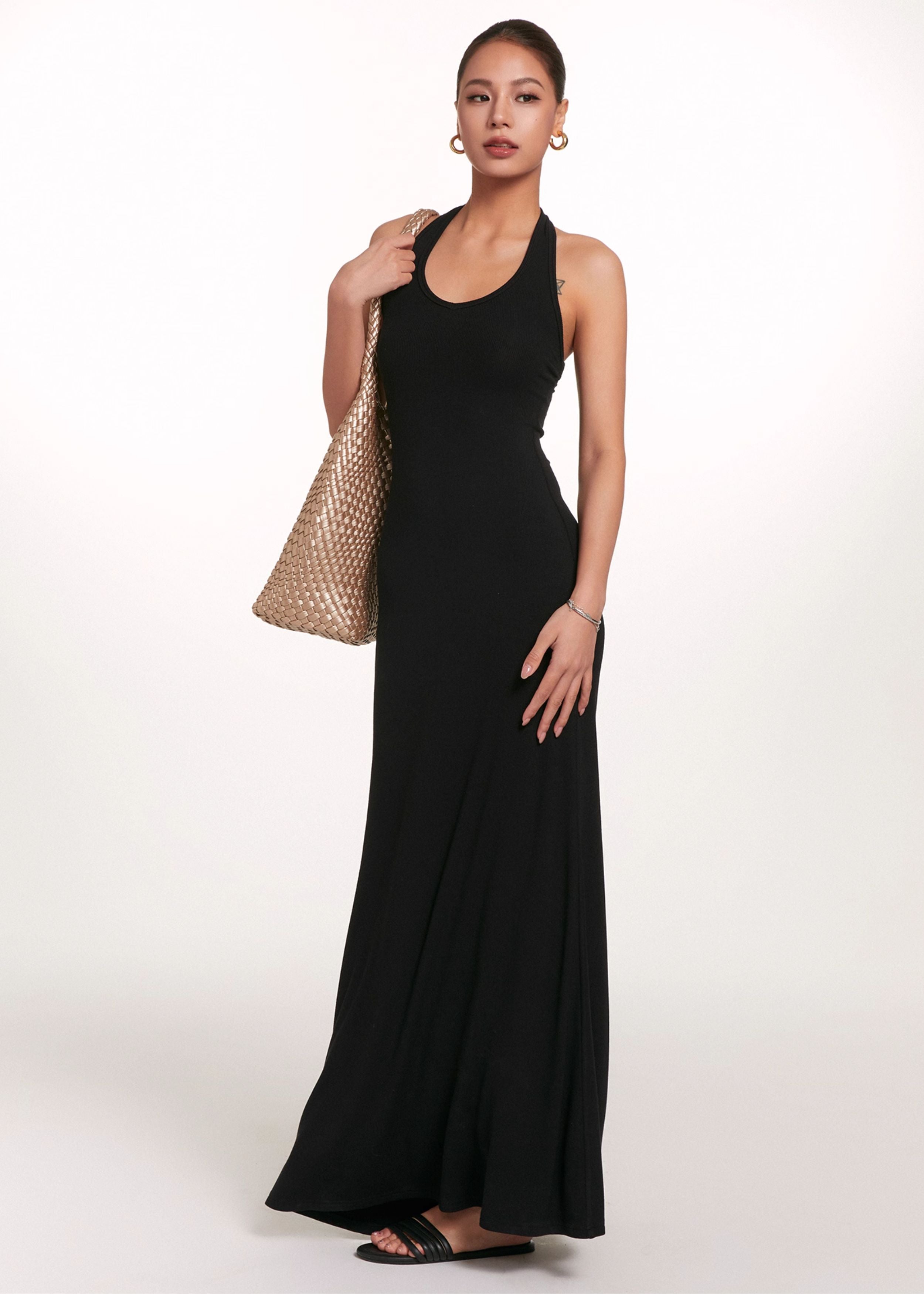 Backless V-Neck Dress