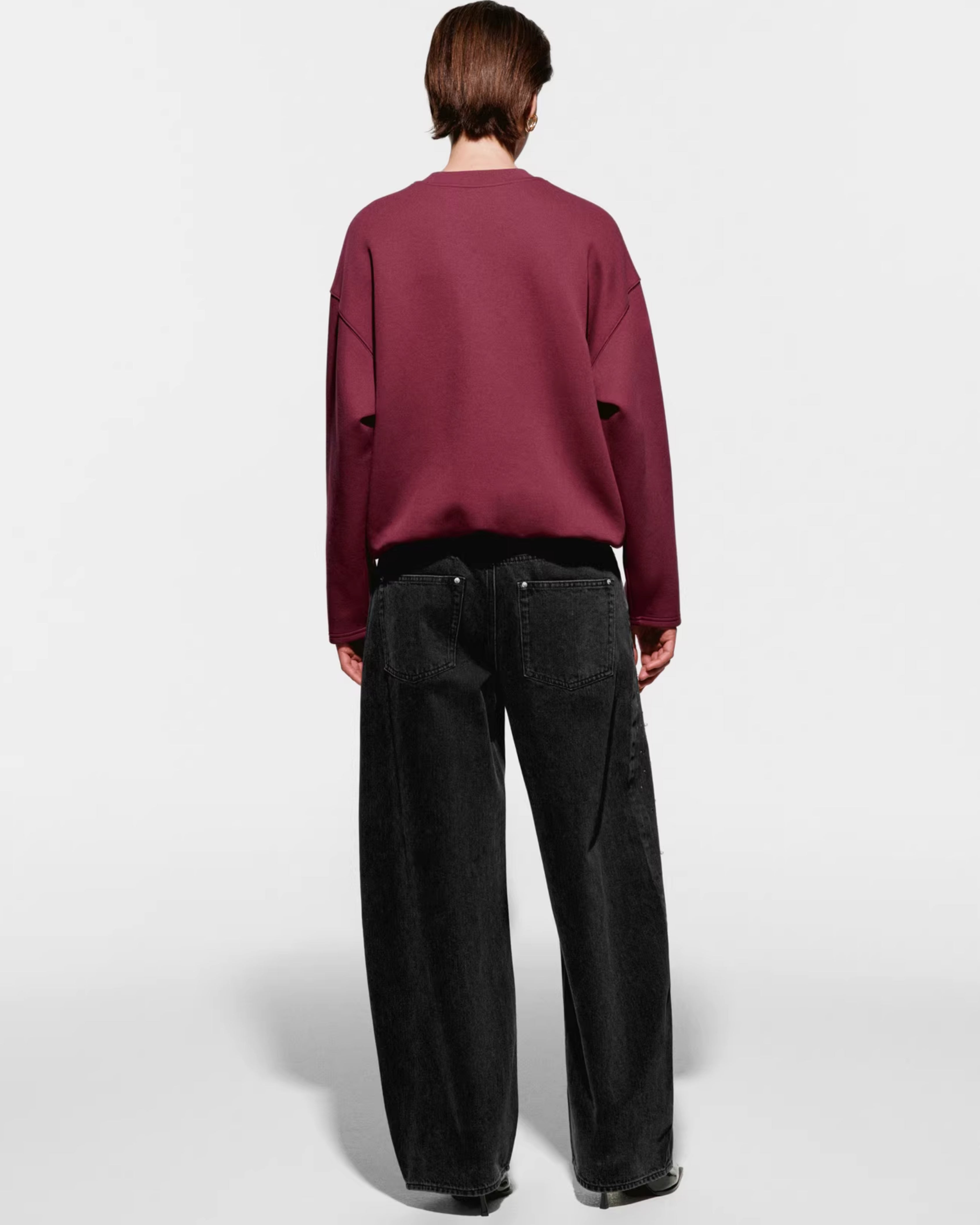 Starry Rhinestone Embellished Wide-Leg Jeans