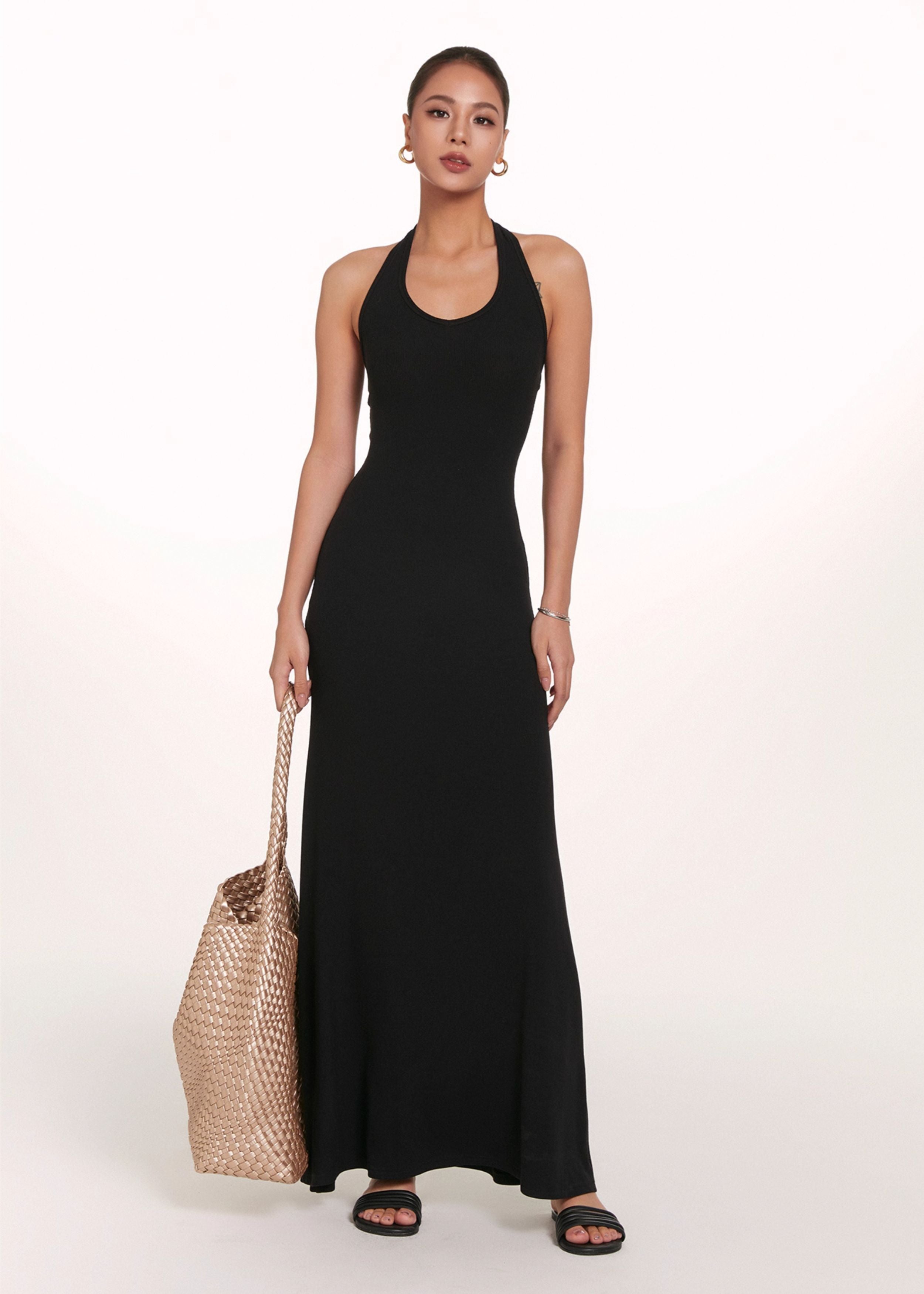 Backless V-Neck Dress