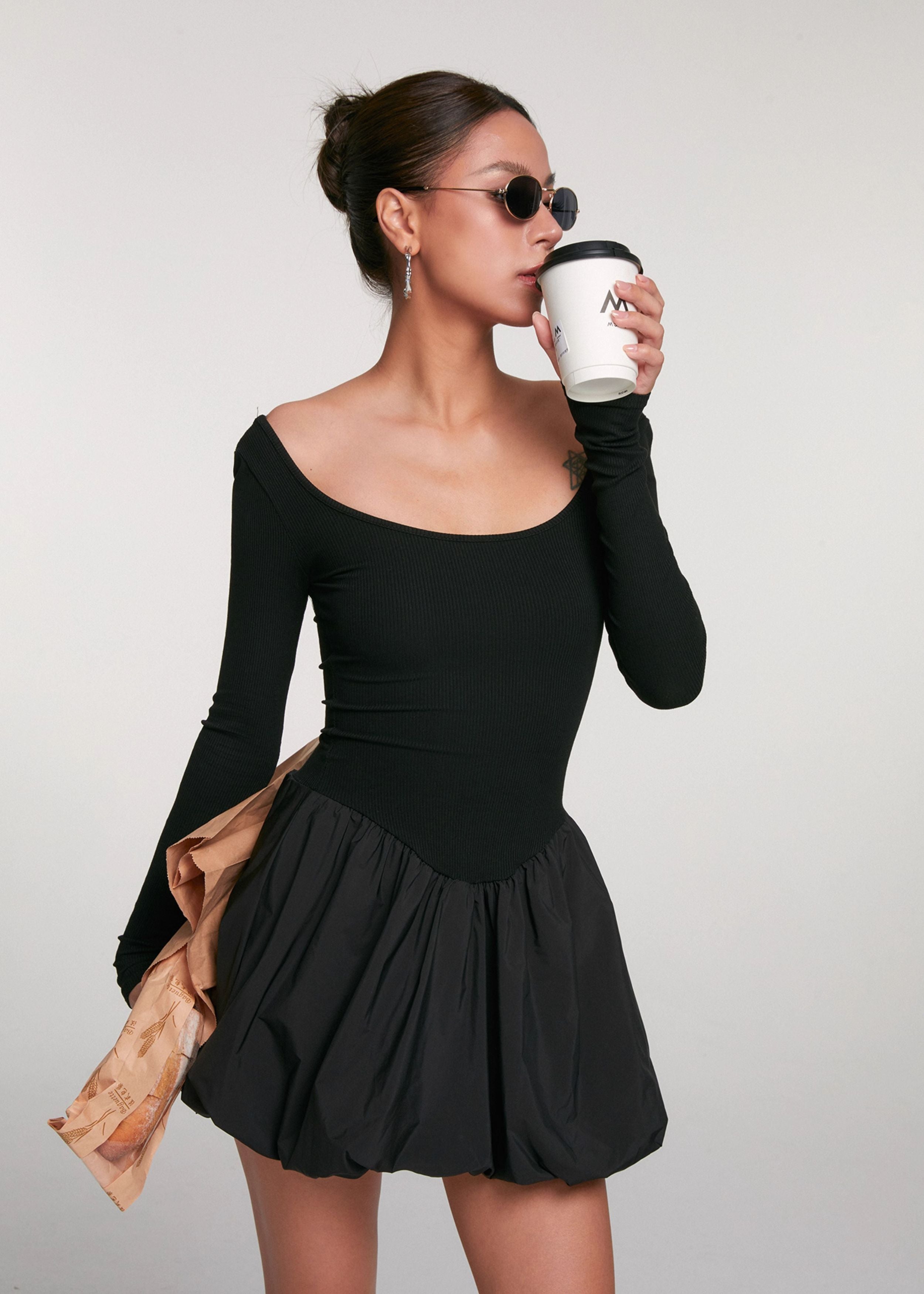 Backless Puff Dress