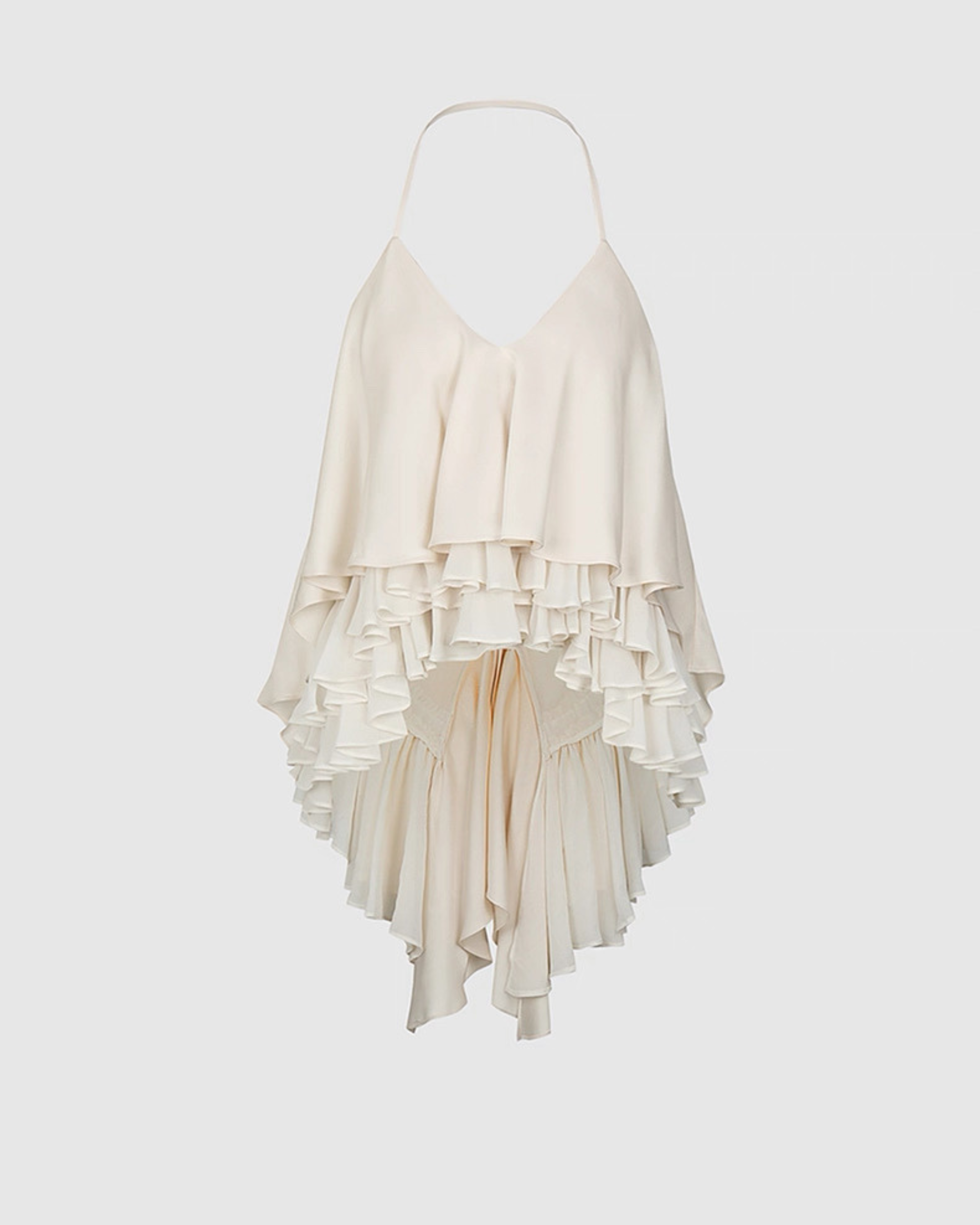Ruffled Halter Crop Top