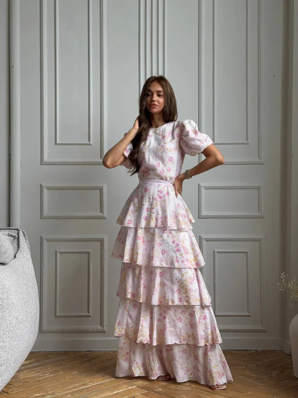 Tiered Floral Maxi Dress
