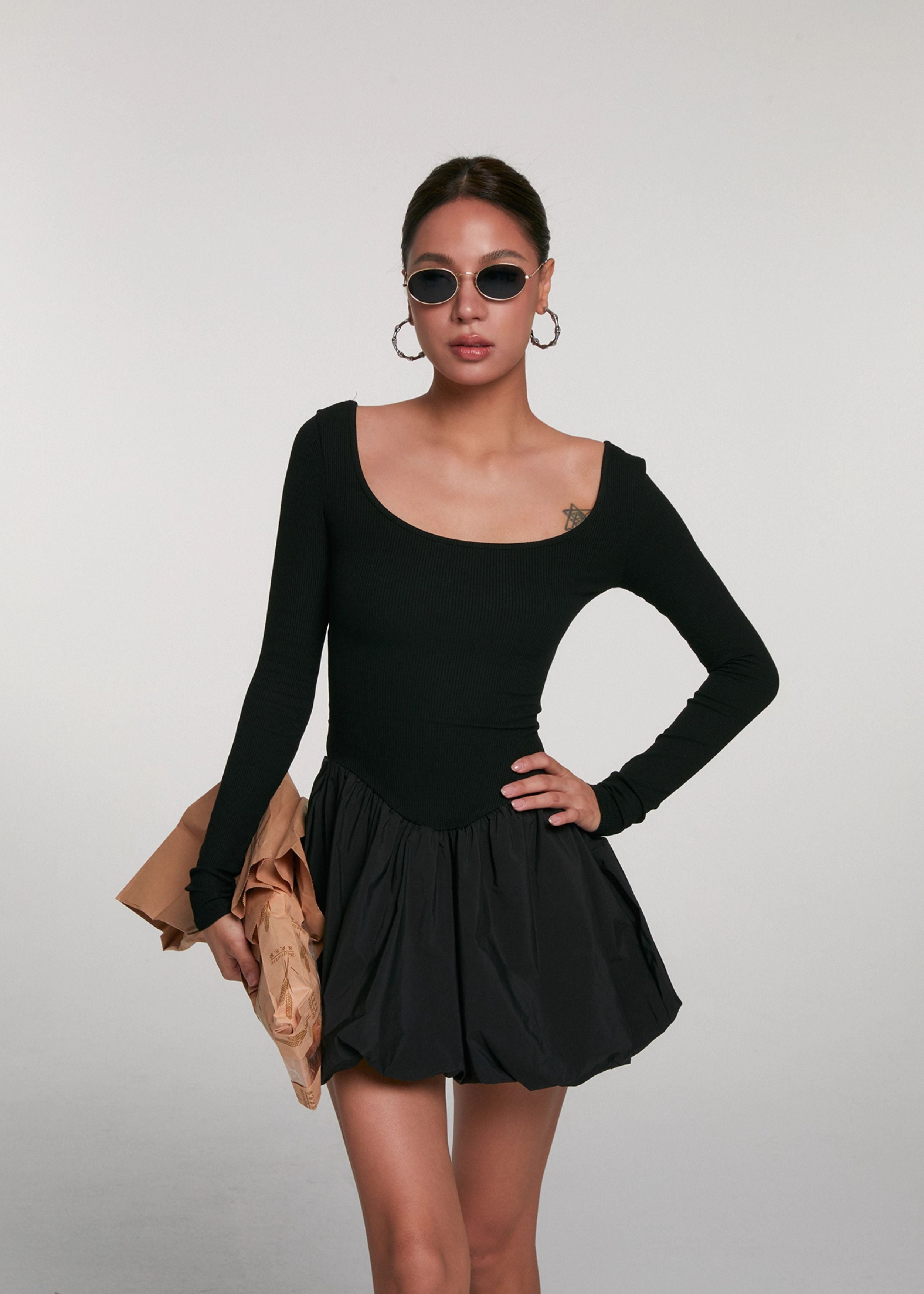 Backless Puff Dress
