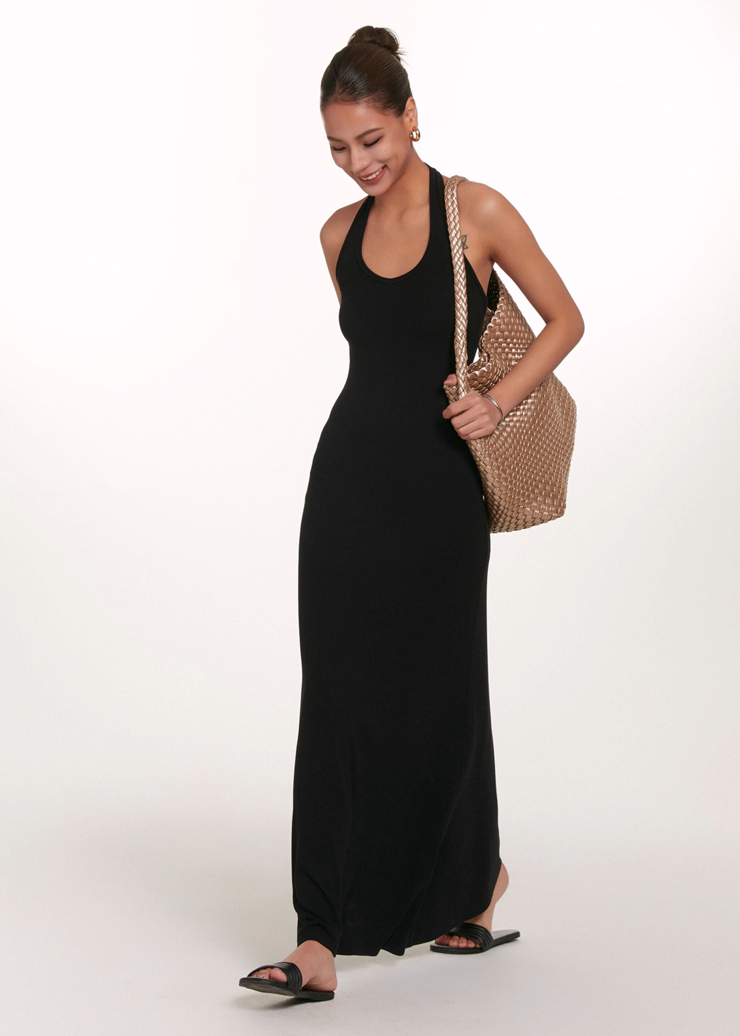 Backless V-Neck Dress