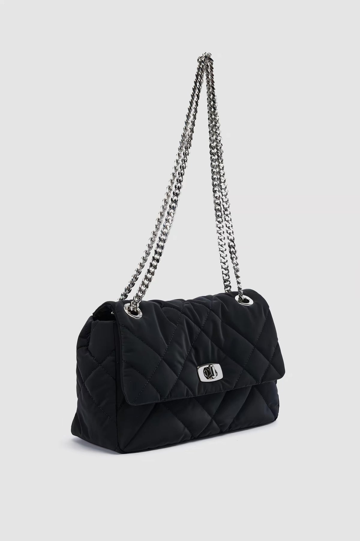 Sylvie Quilted Silver Chain Bag — alternate angle