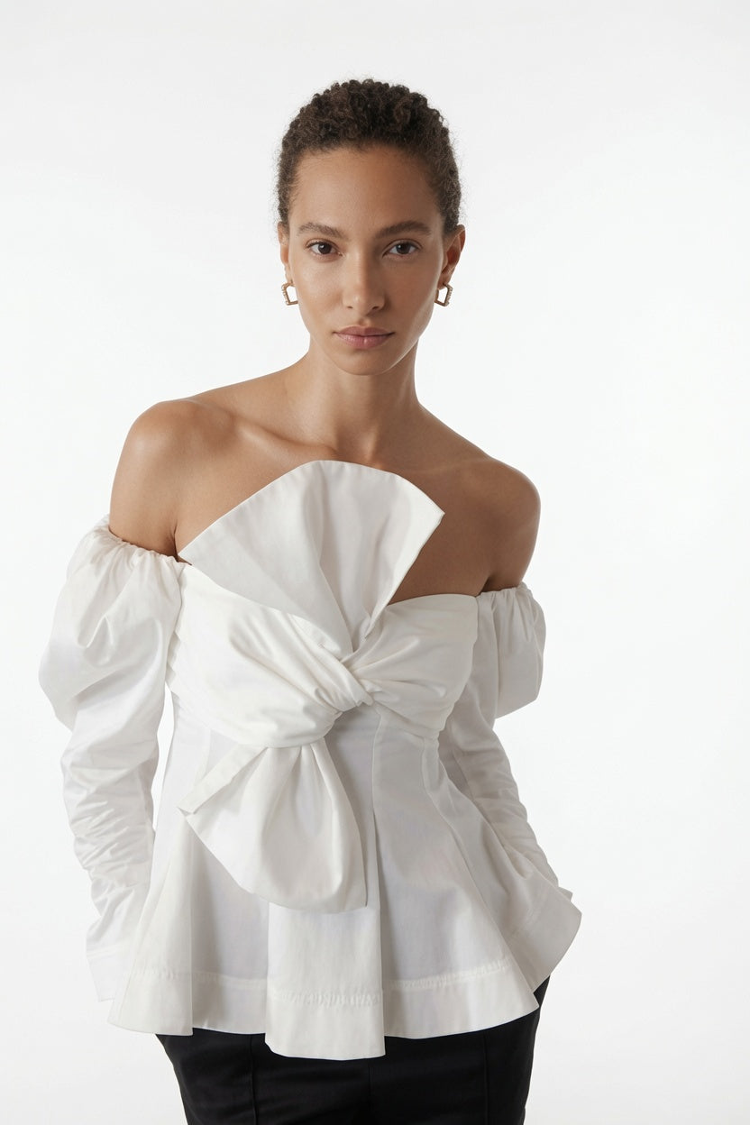 stylish white off-shoulder blouse