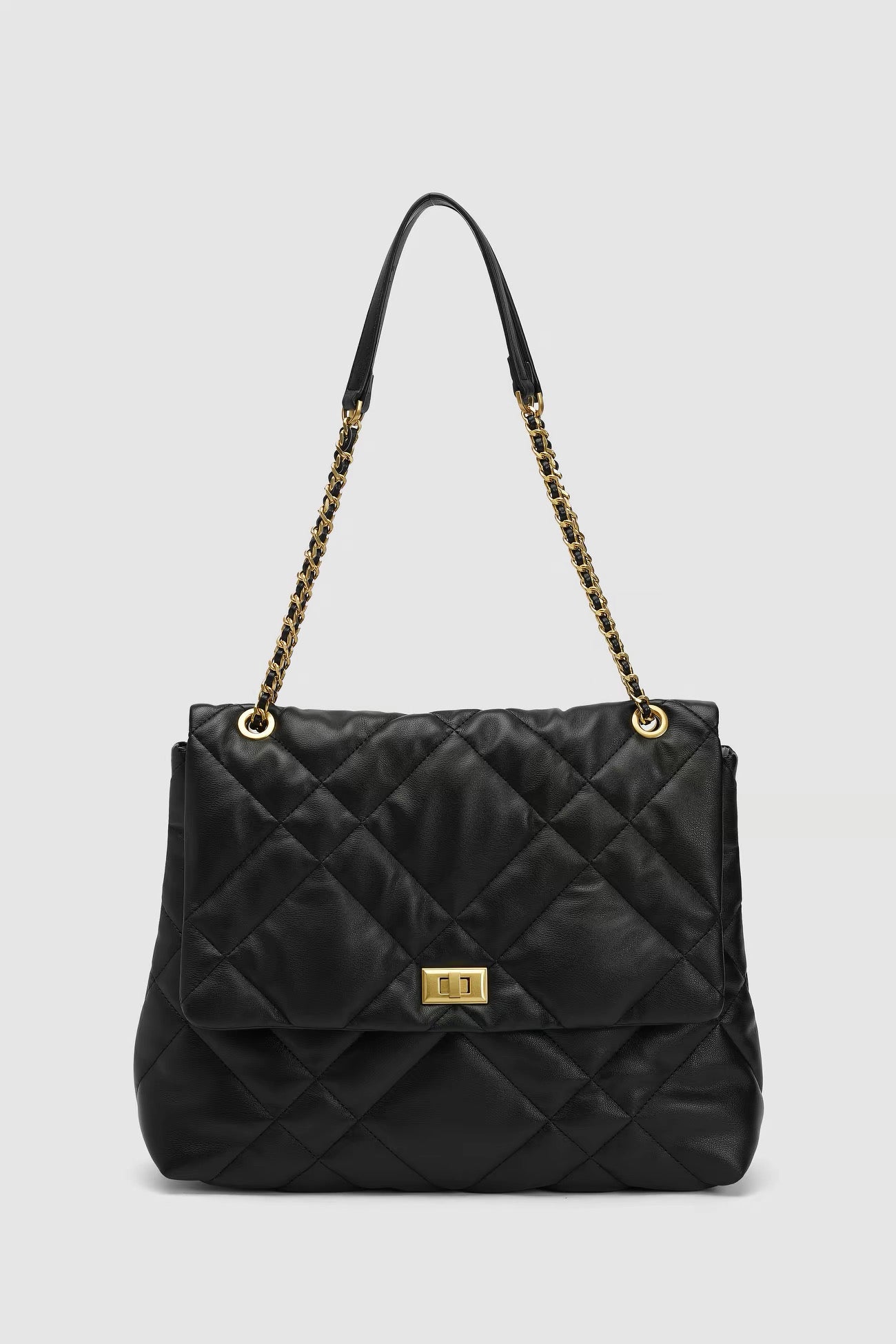 Classic Black Diamond Quilted Hobo Bag