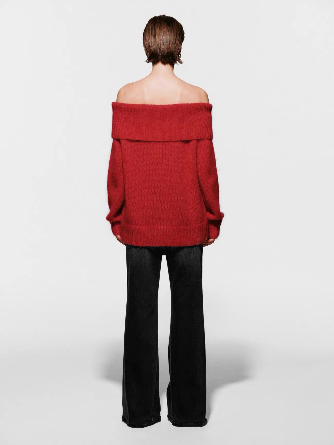 Cozy Off-Shoulder Cable Knit Sweater