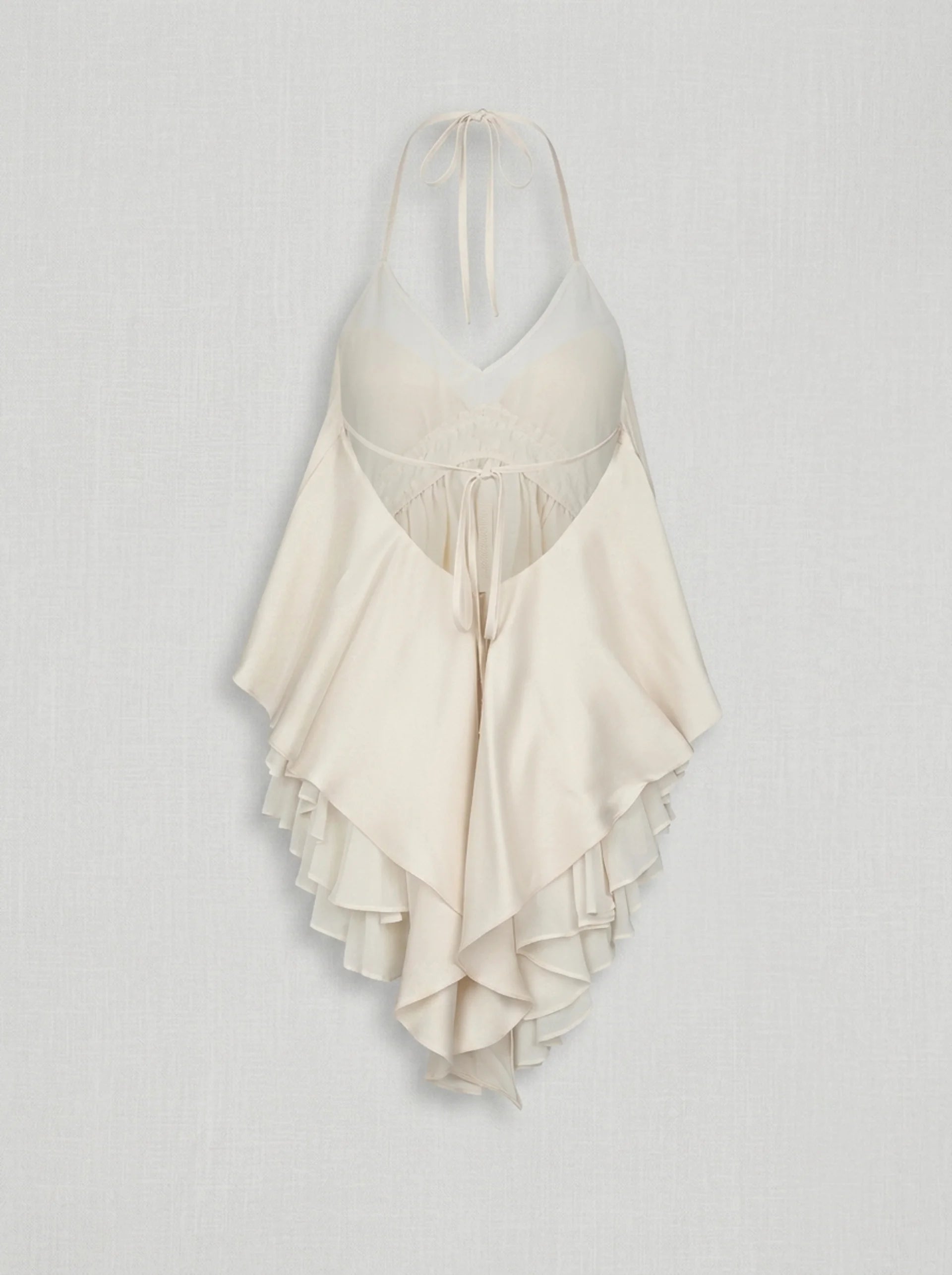 Ruffled Halter Crop Top
