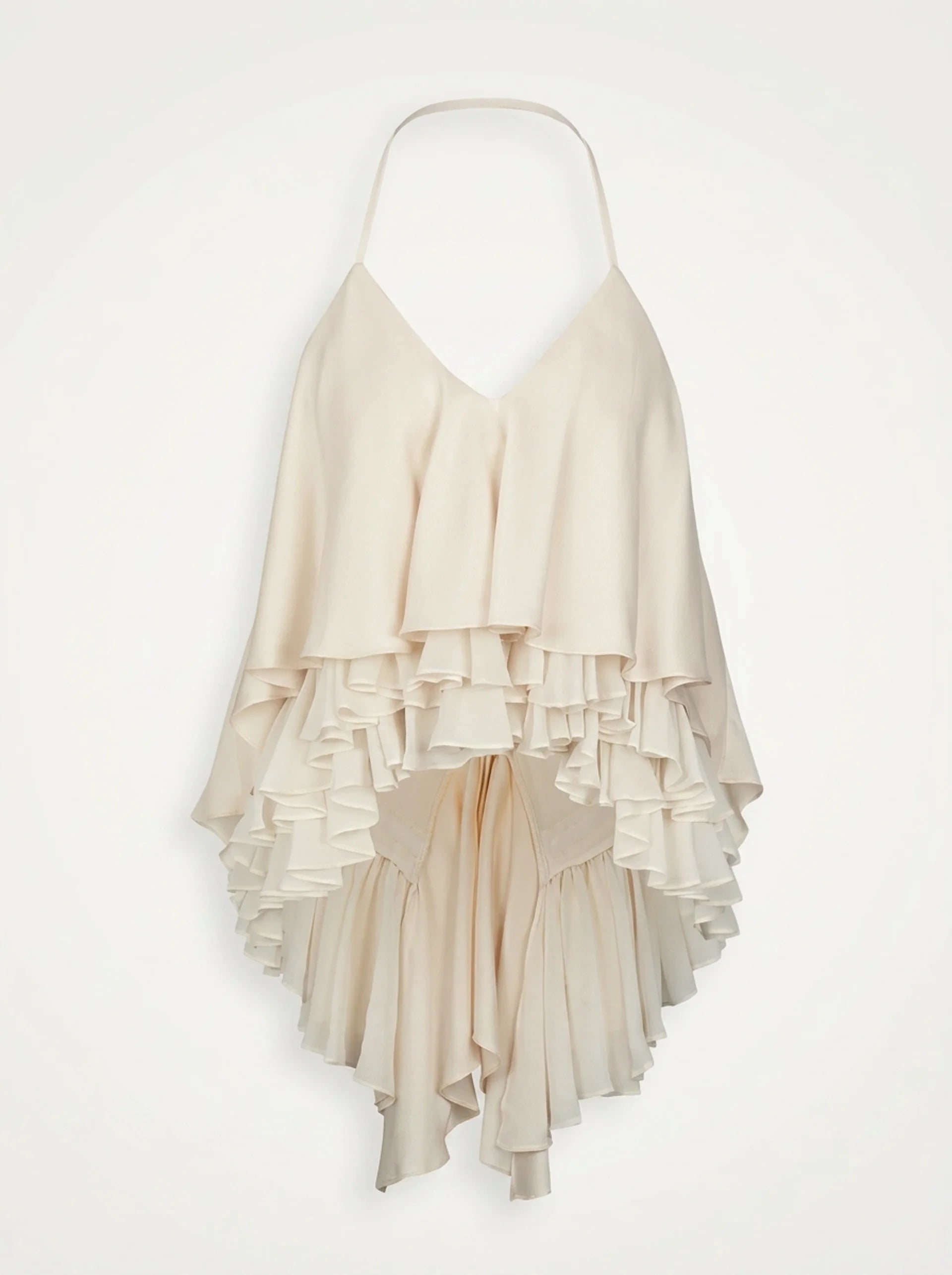 Ruffled Halter Crop Top