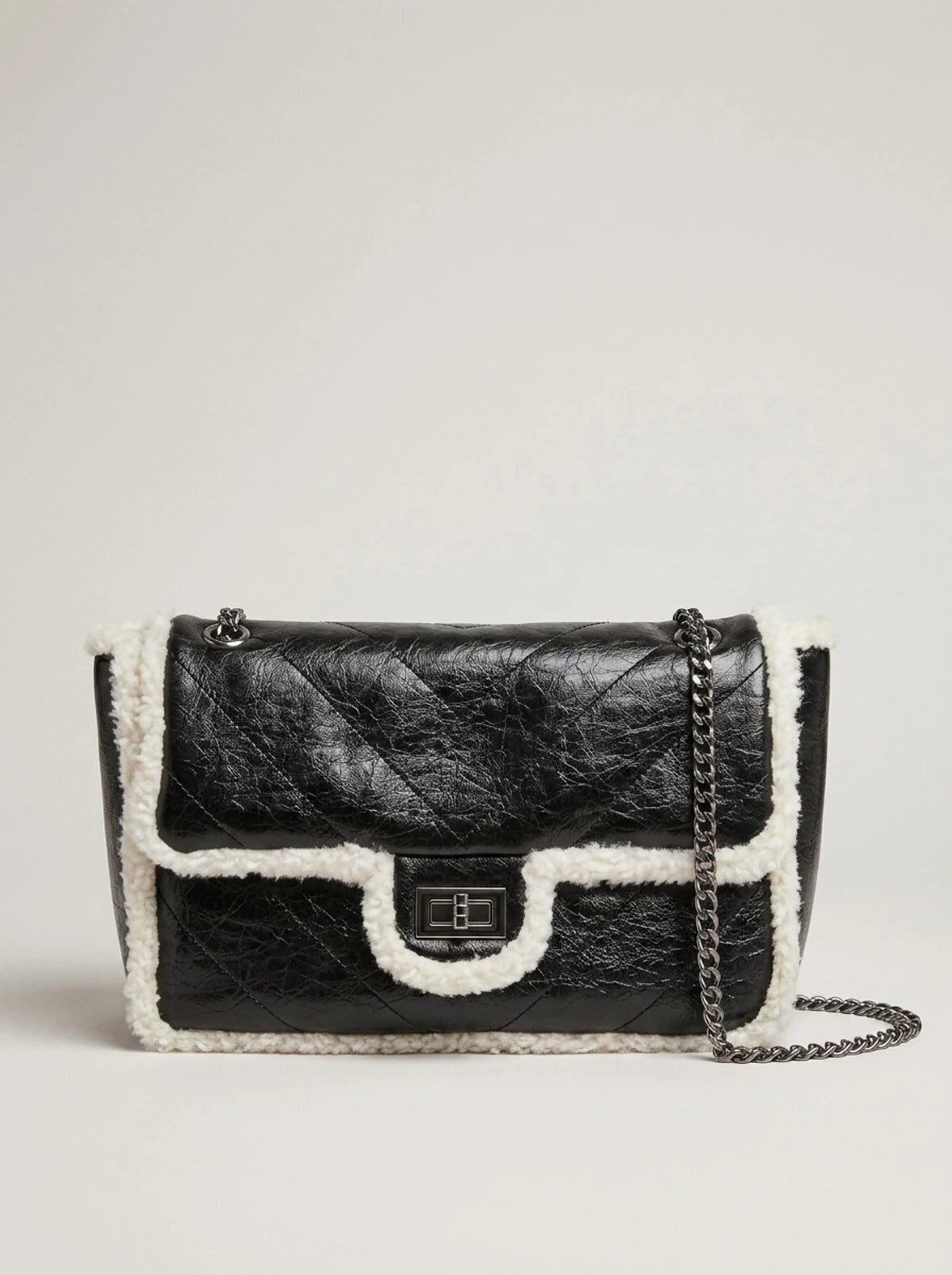 Mireille Contrast Trim Quilted Shoulder Bag — front view