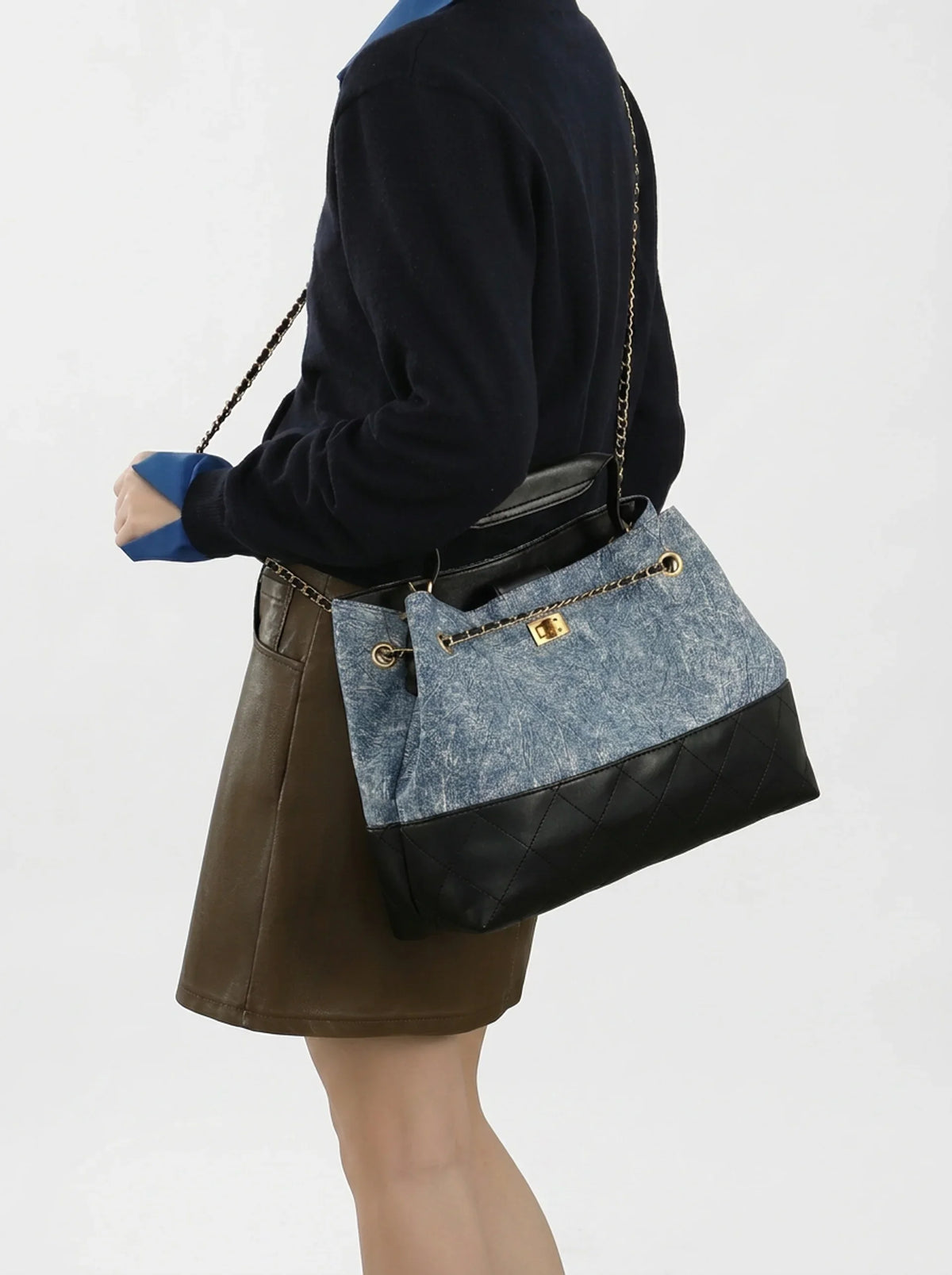Anouk Denim Chain Tote detail
