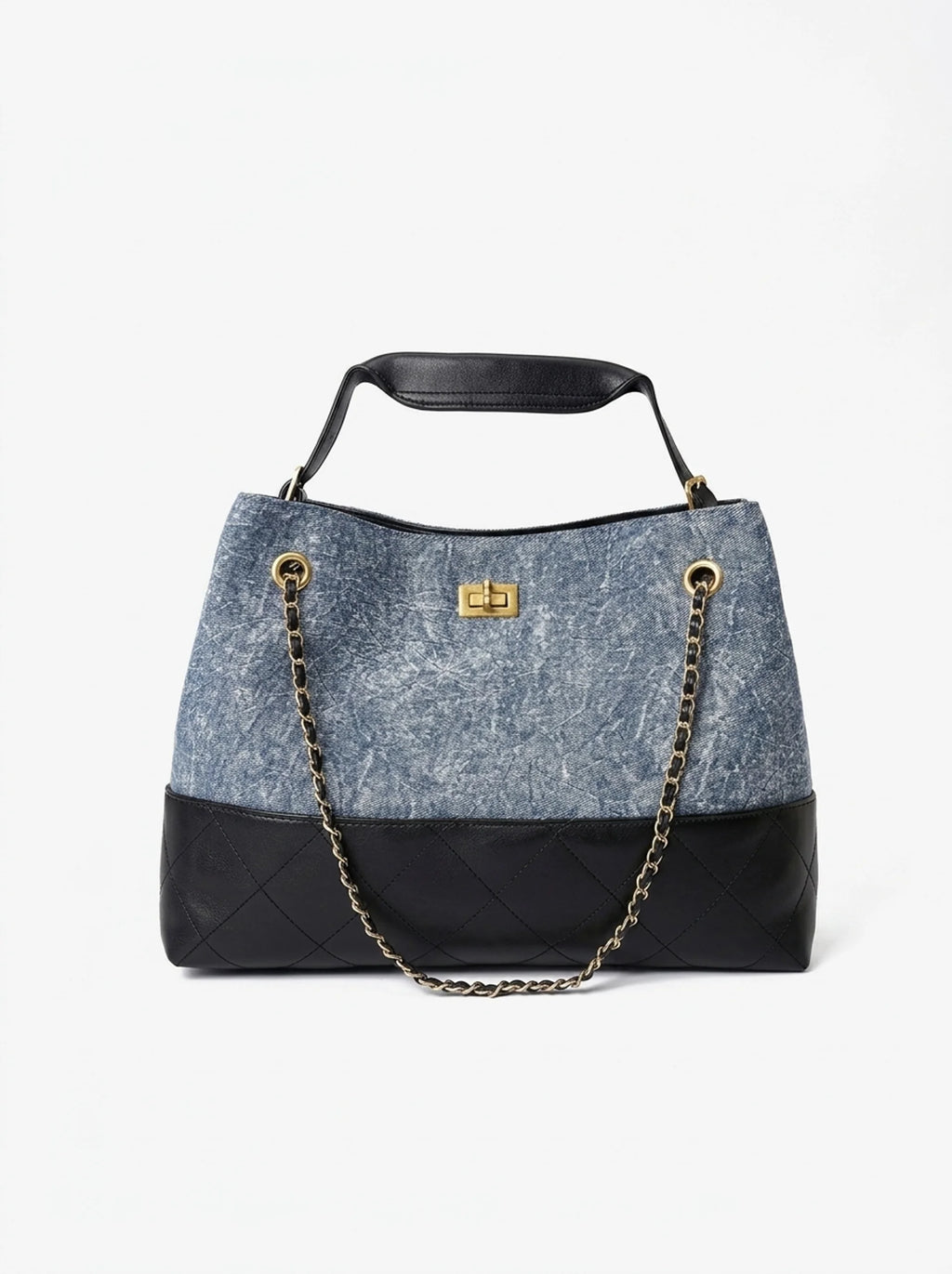 Denim Chain Tote Bag S