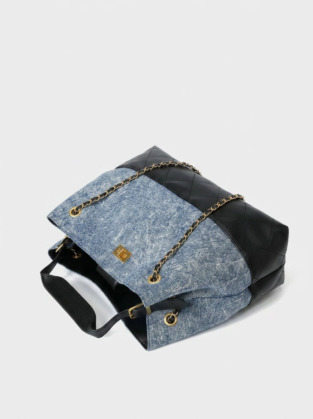 Denim Chain Tote Bag S