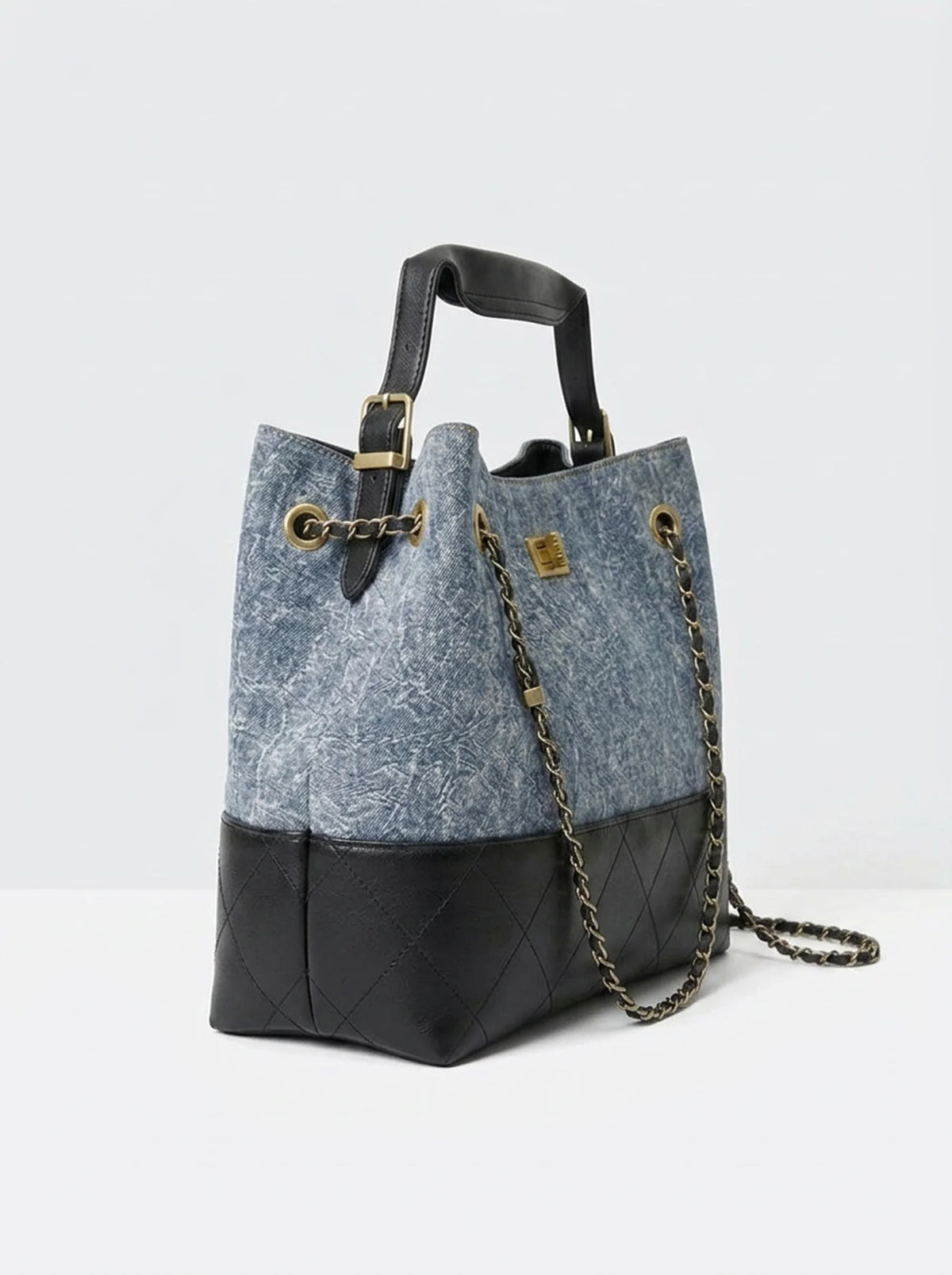 Denim Chain Tote Bag S
