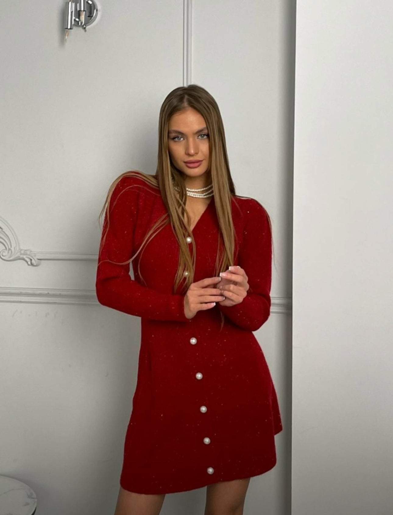 Red Button-Down Dress