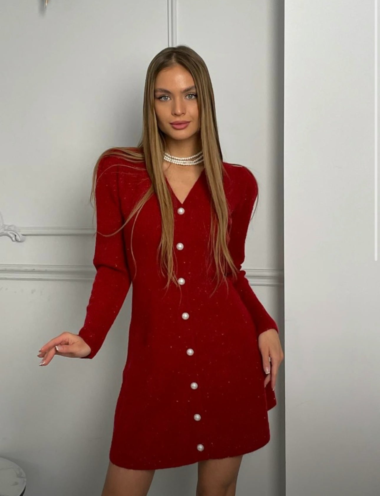Red Button-Down Dress
