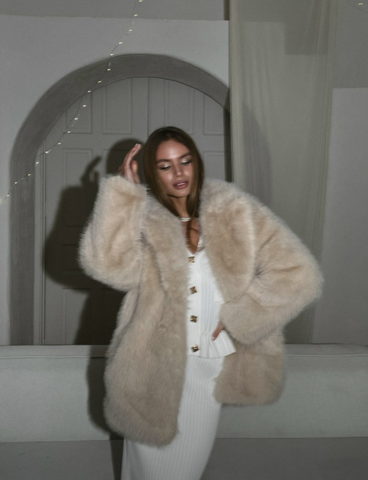 Short Oversized Vegan Fur Coat