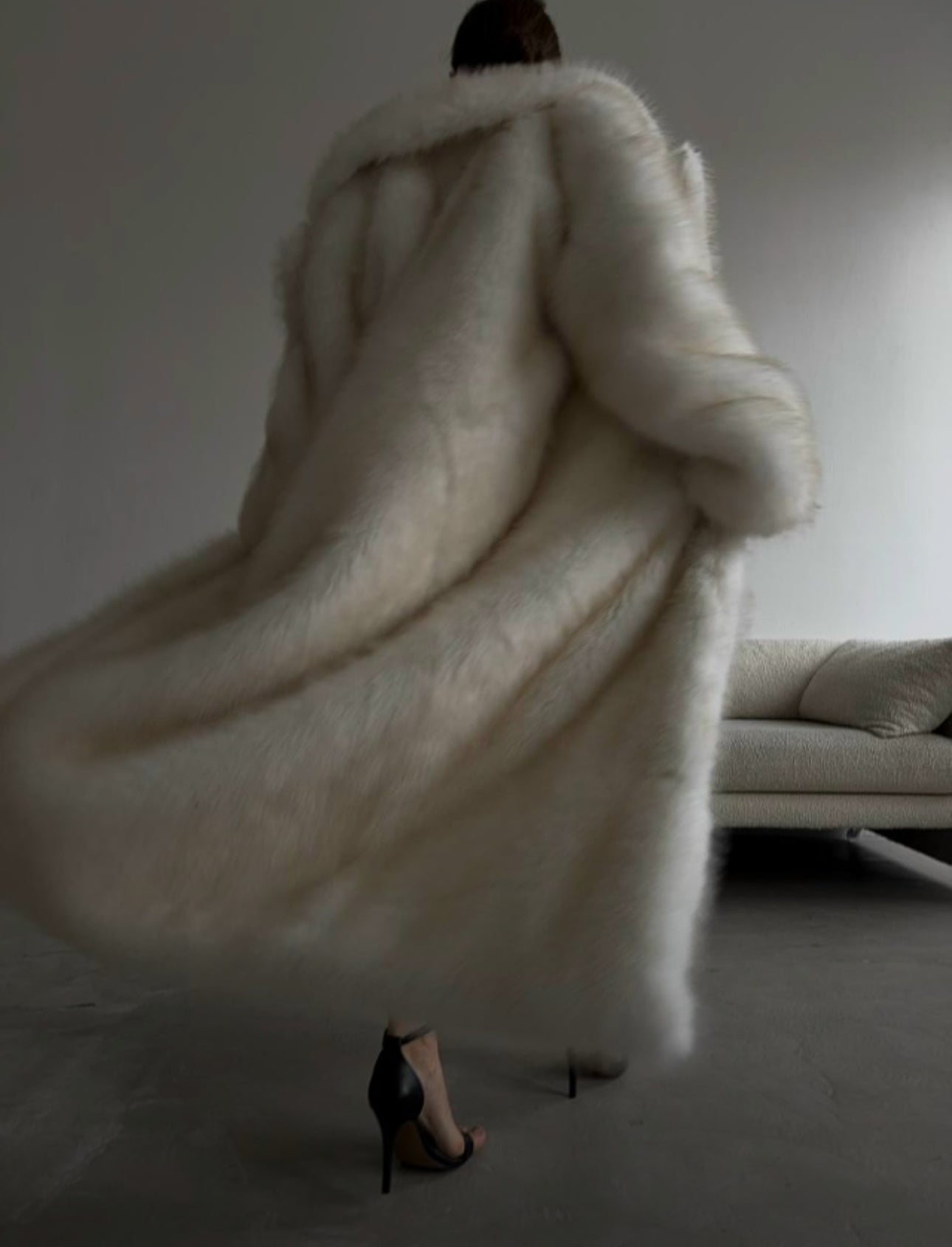 Long Oversized Vegan Fur Coat