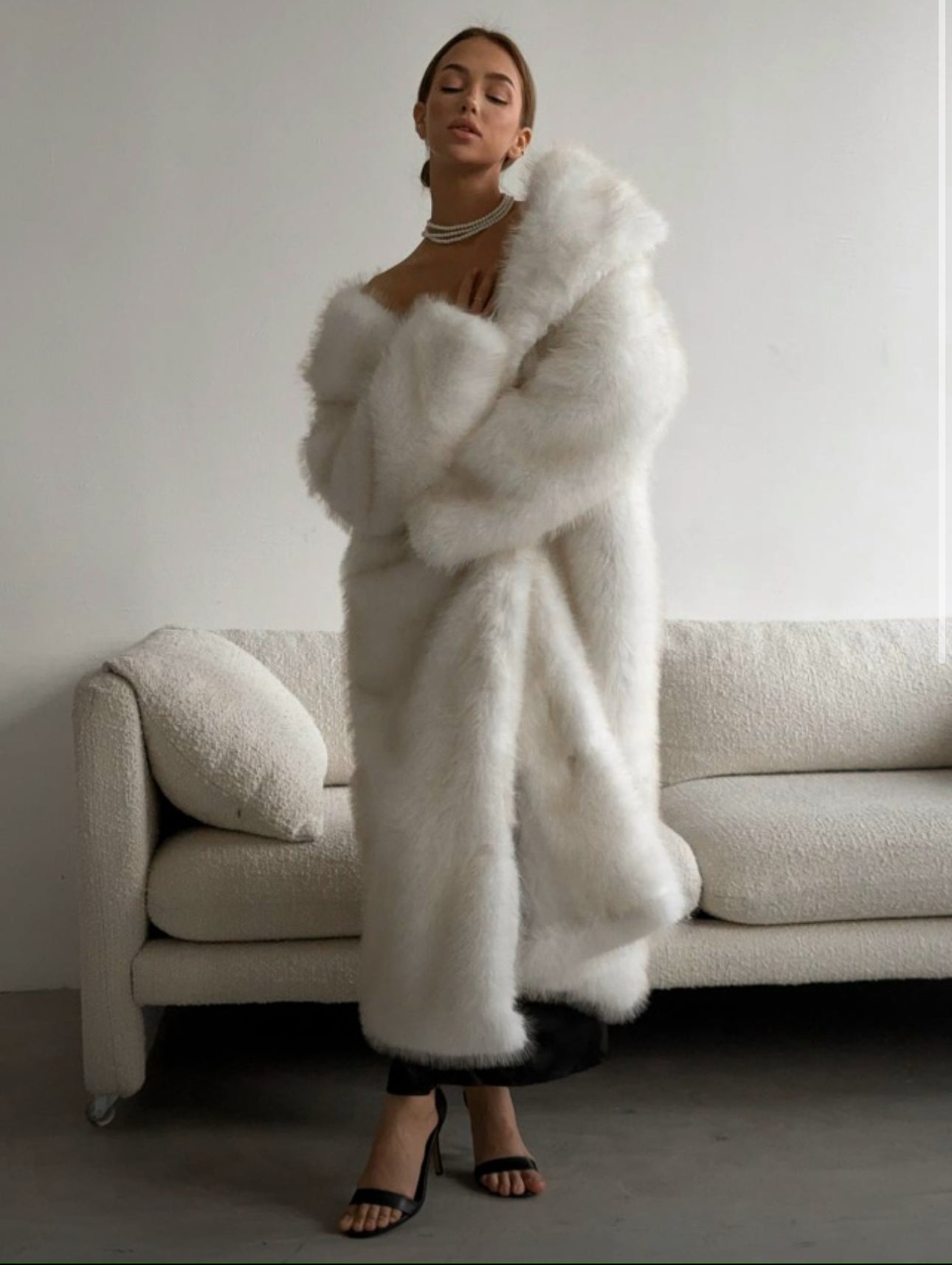 Long Oversized Vegan Fur Coat