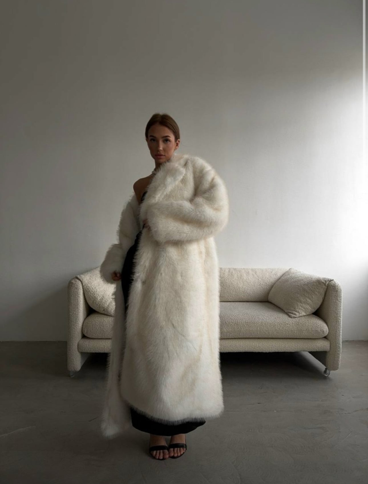 Long Oversized Vegan Fur Coat