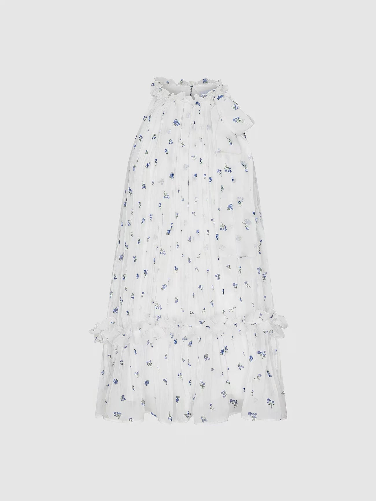 Floral Halter Ruffled Tiered Maxi Dress