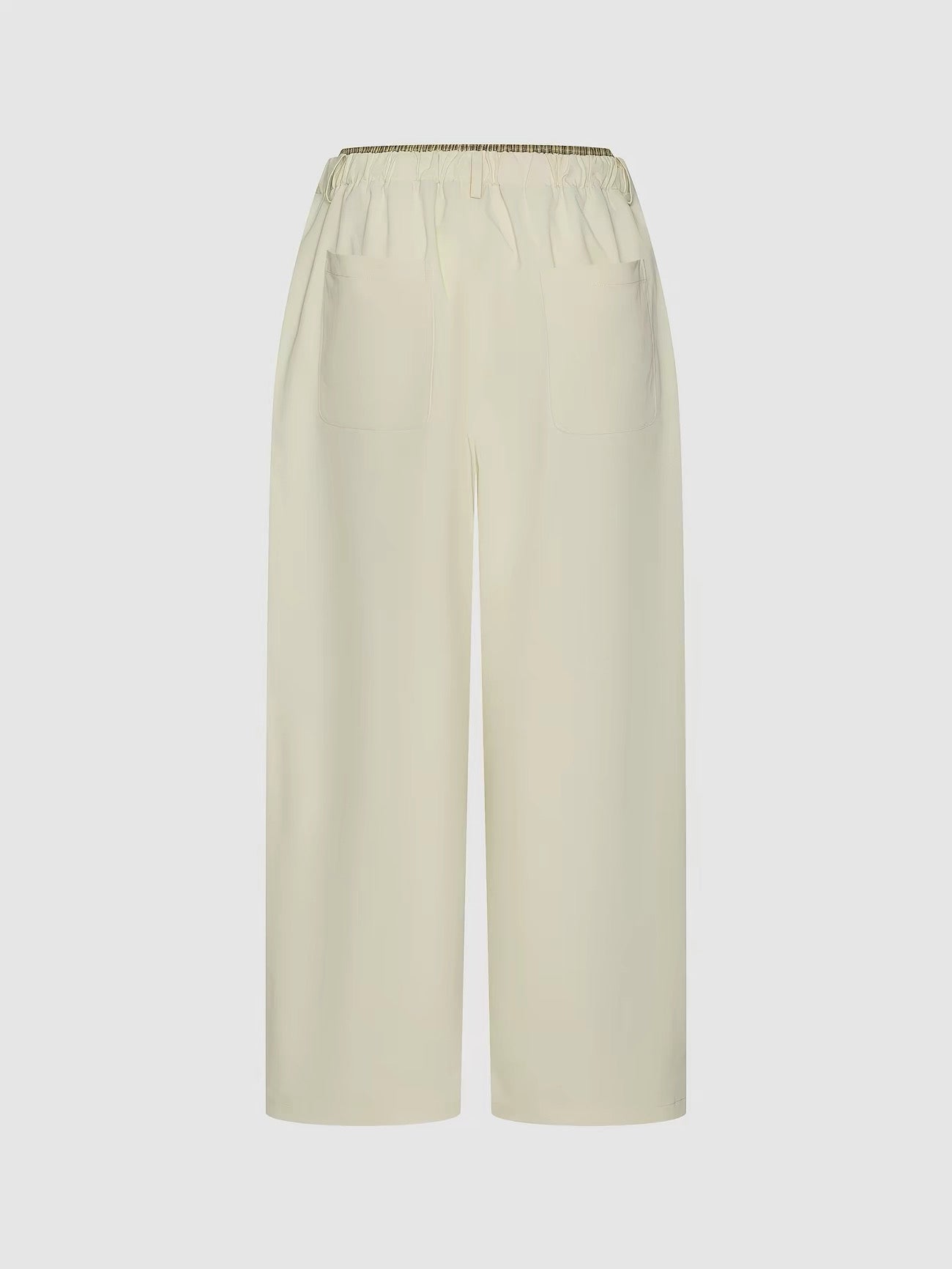 Wide-Leg Barrel Drawstring Pants