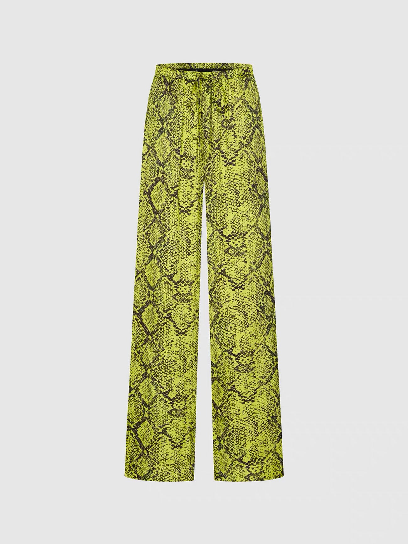 Lime Green Snakeskin Print Vest &amp; Wide-Leg Pants Set