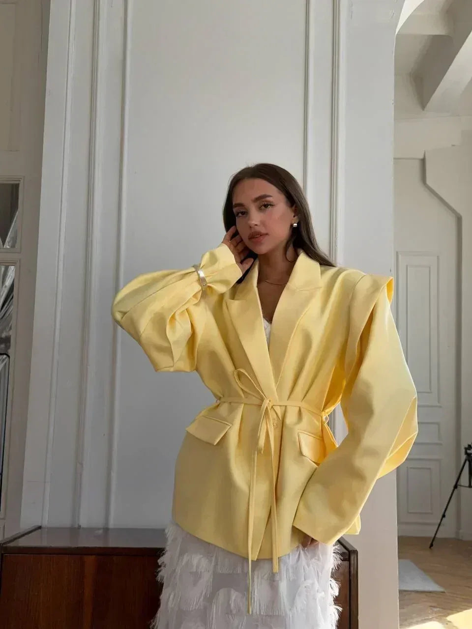 Puff Sleeve Belted Blazer
