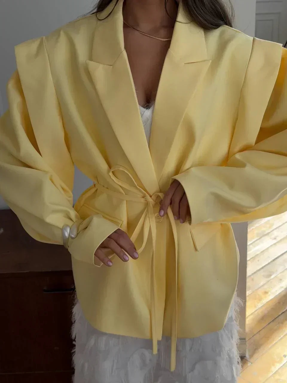 Puff Sleeve Belted Blazer