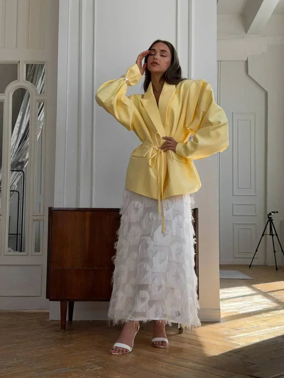 Puff Sleeve Belted Blazer