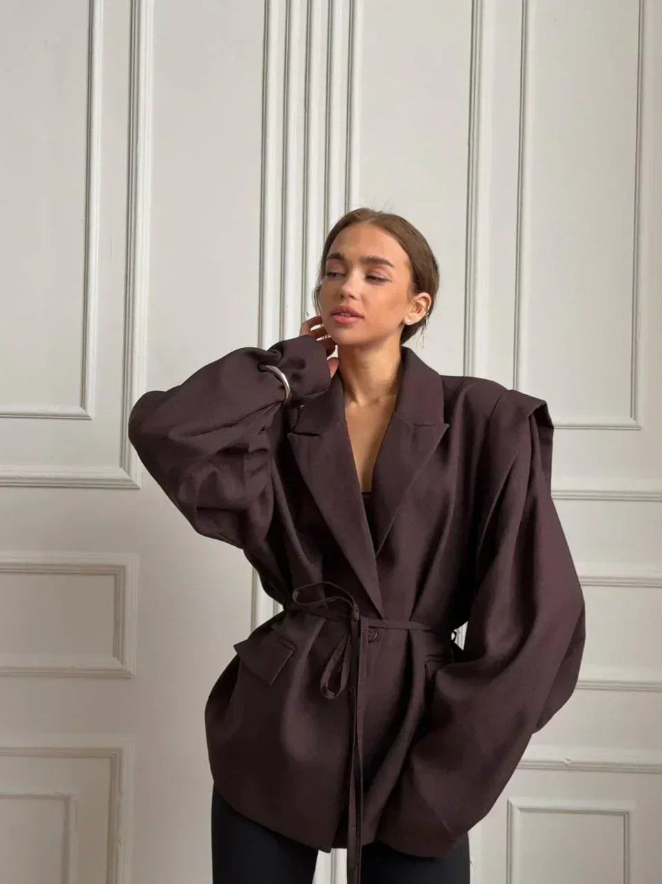 Puff Sleeve Belted Blazer
