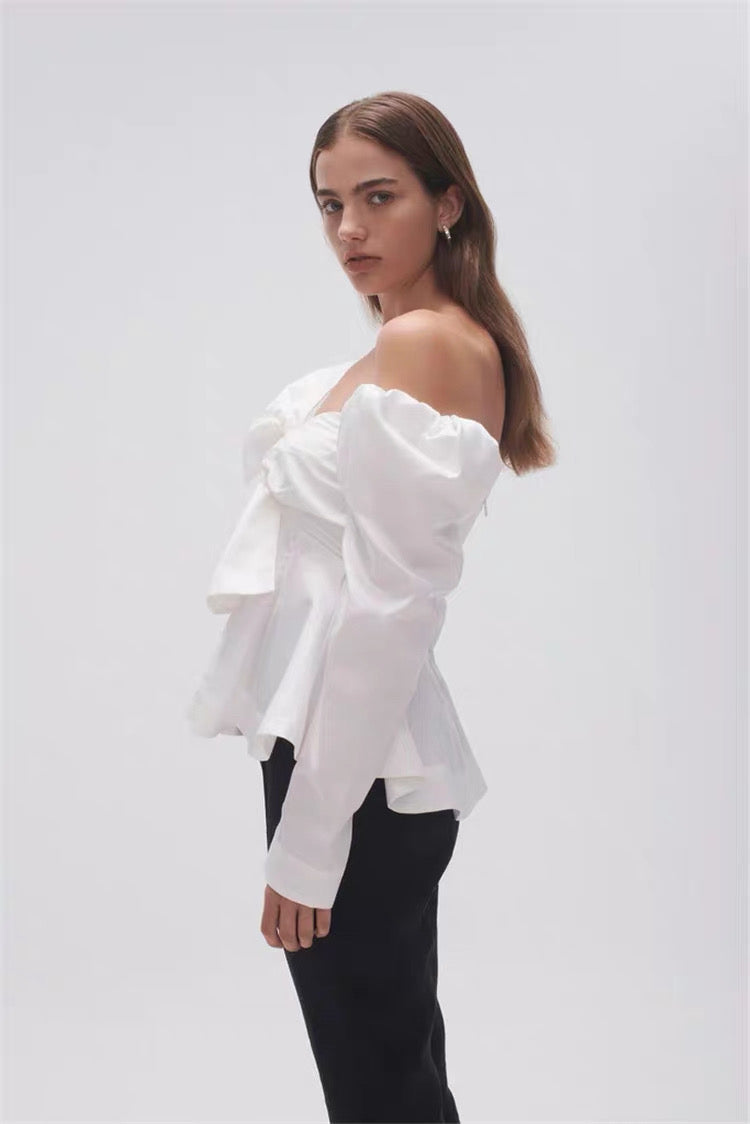 stylish white off-shoulder blouse