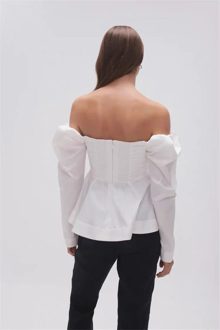 stylish white off-shoulder blouse