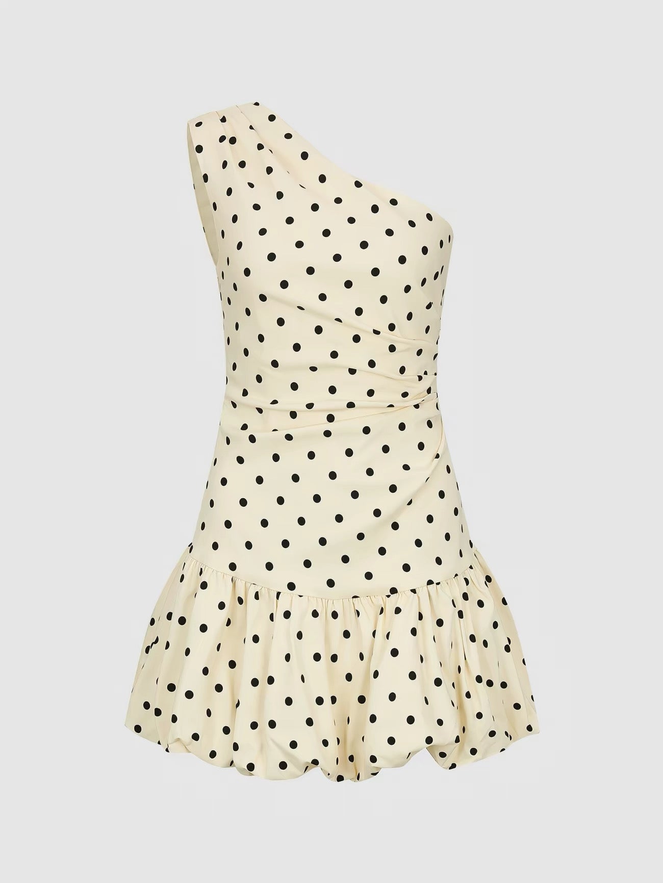 Yellow Polka Dot Bubble Mini Dress