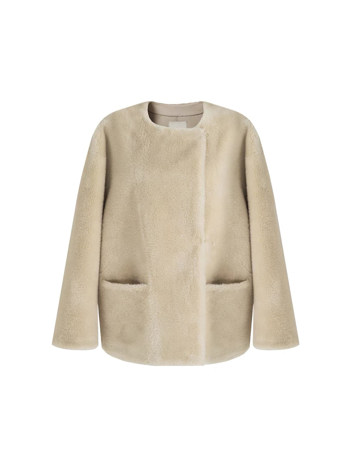 Beige Teddy Fleece Short Jacket