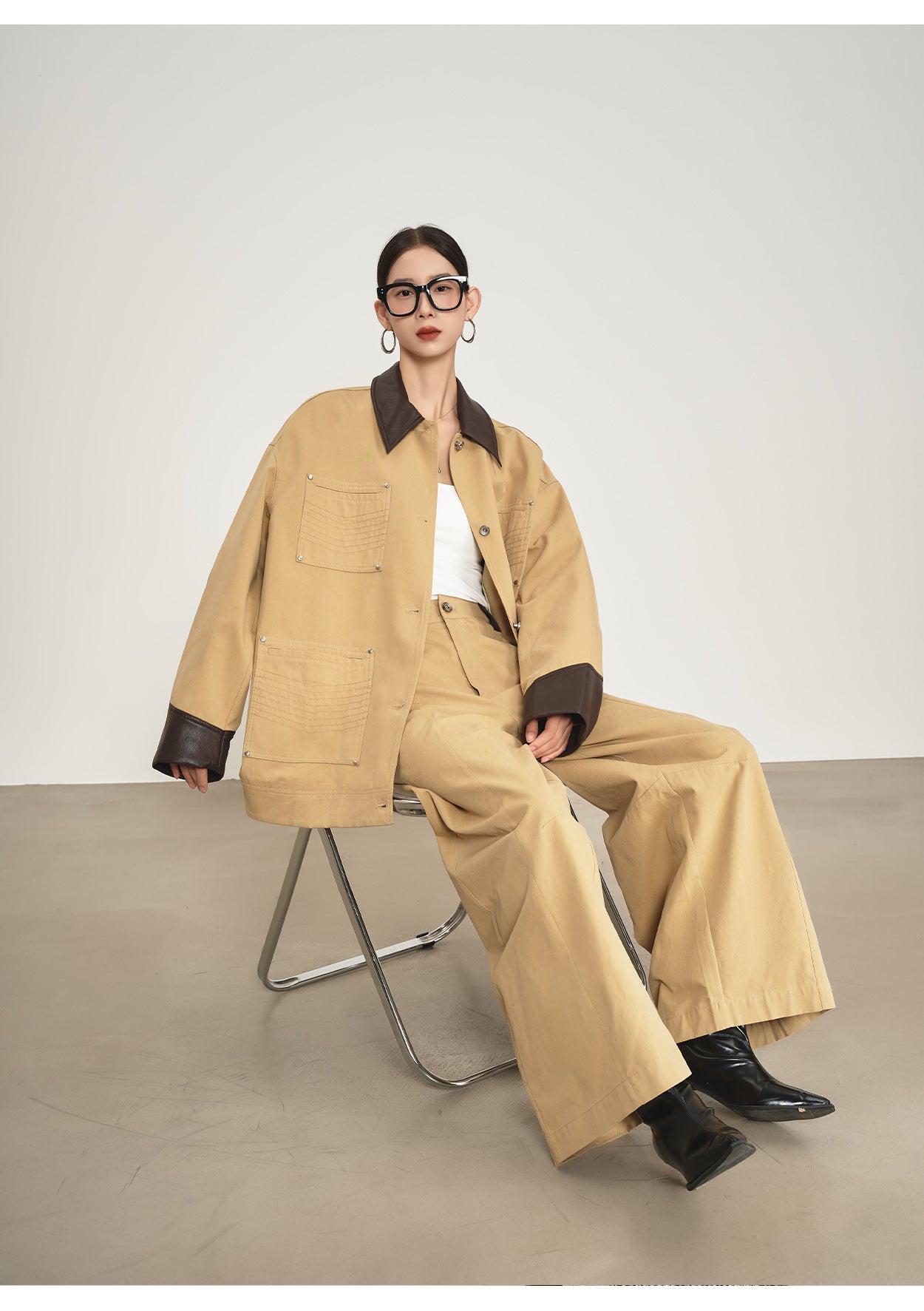 Khaki blazer & pants set