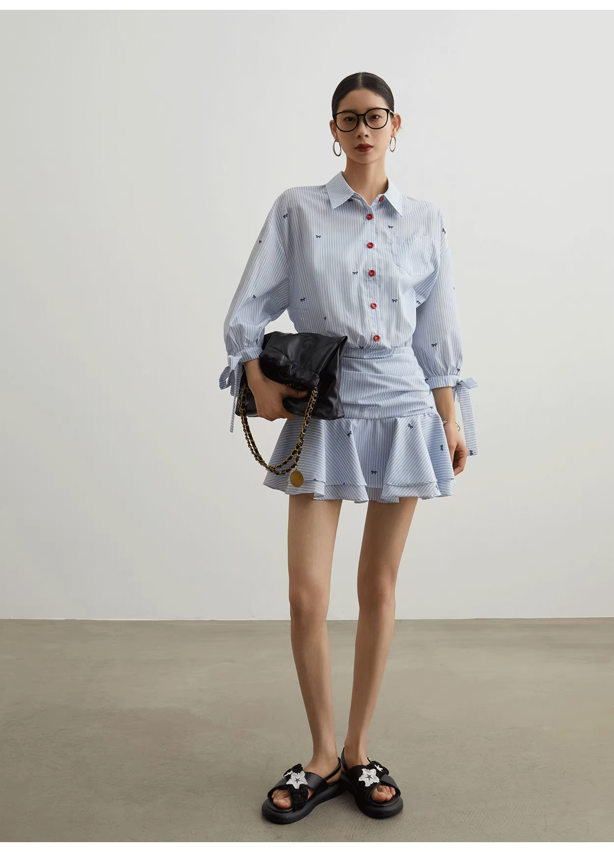 Blue striped polo dress