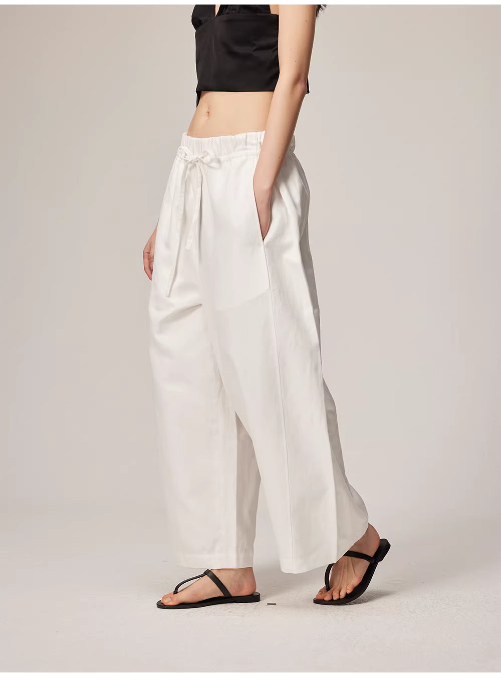 Wide Leg High Waisted Summer Pants