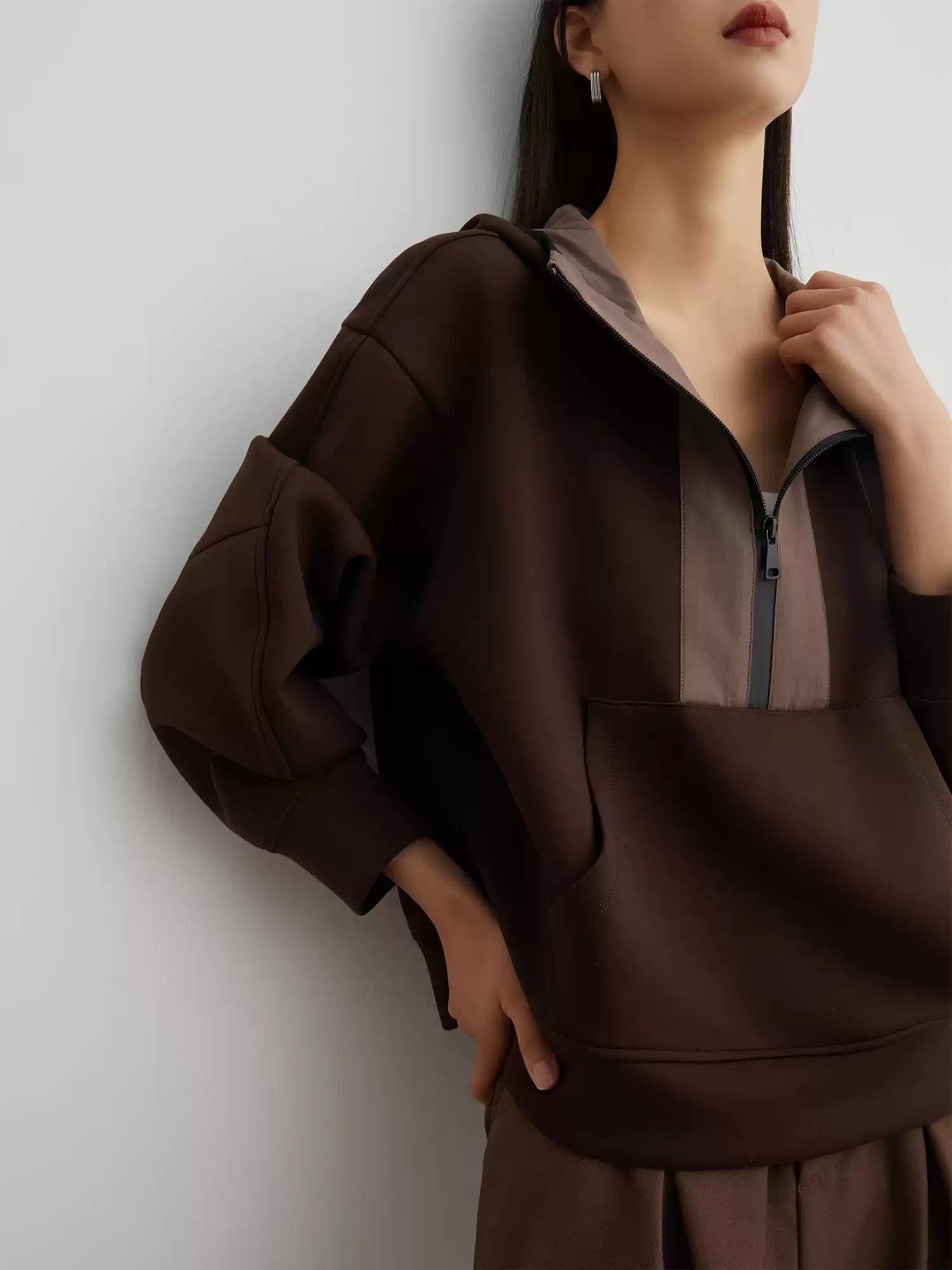 Brown Cozy Zip-Up Training Set