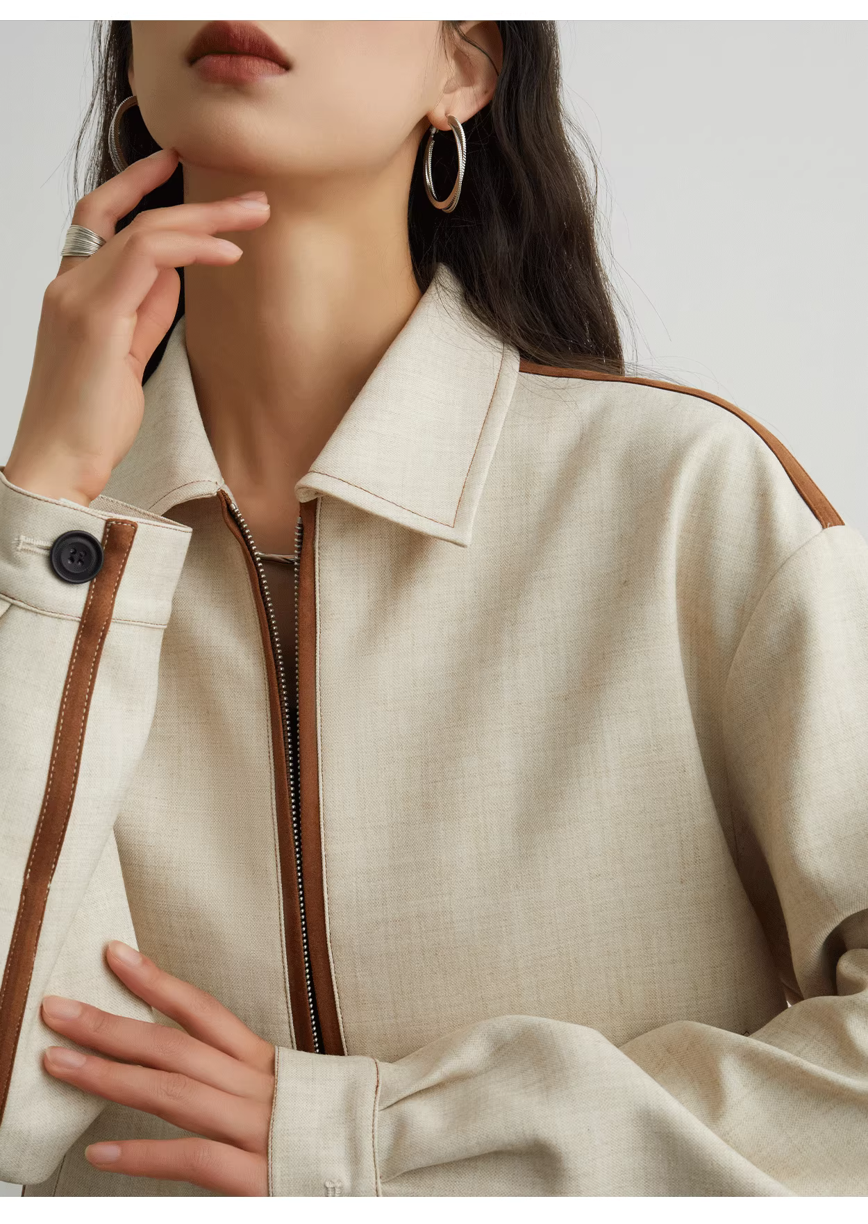 Khaki jacket + skirt set