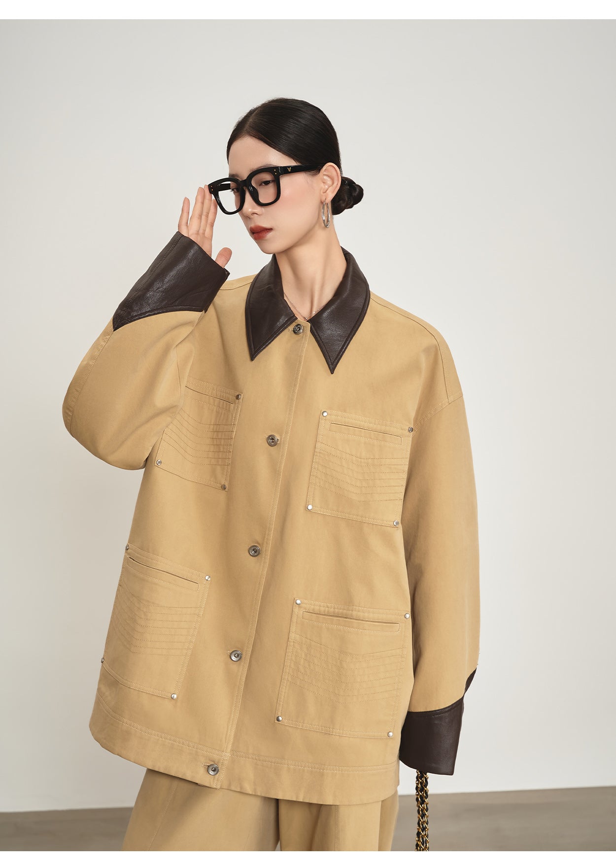 Khaki blazer & pants set