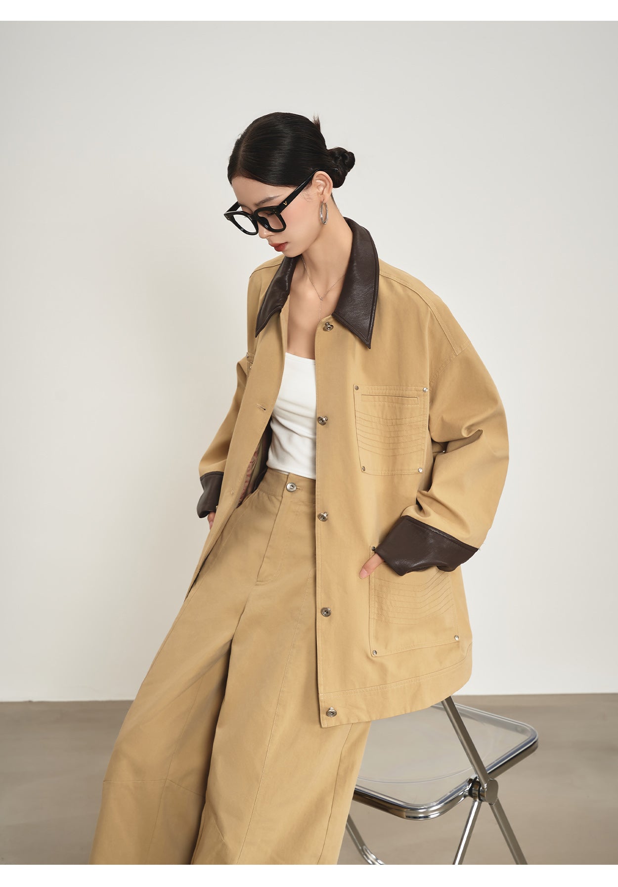 Khaki blazer & pants set