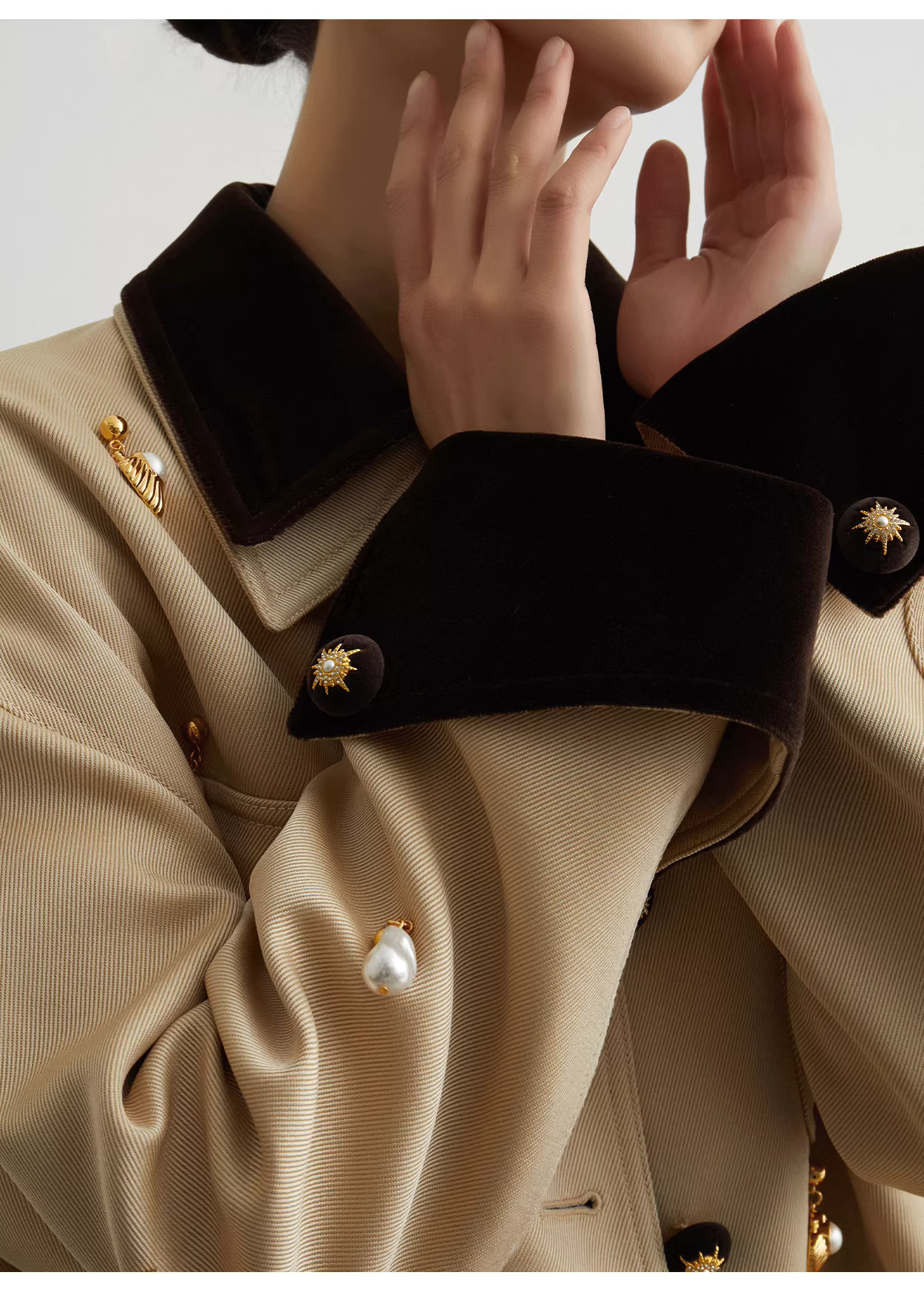 Beige Old Money Style Jacket