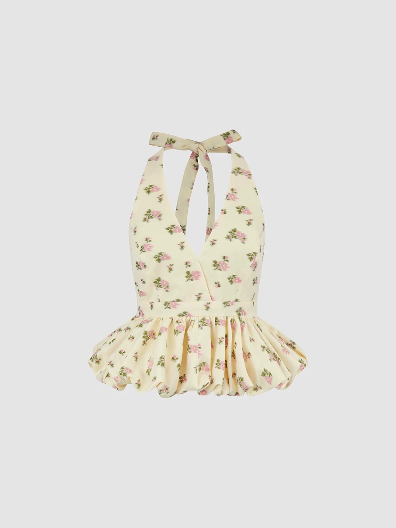Floral V-Neck Tie-Front Camisole Top
