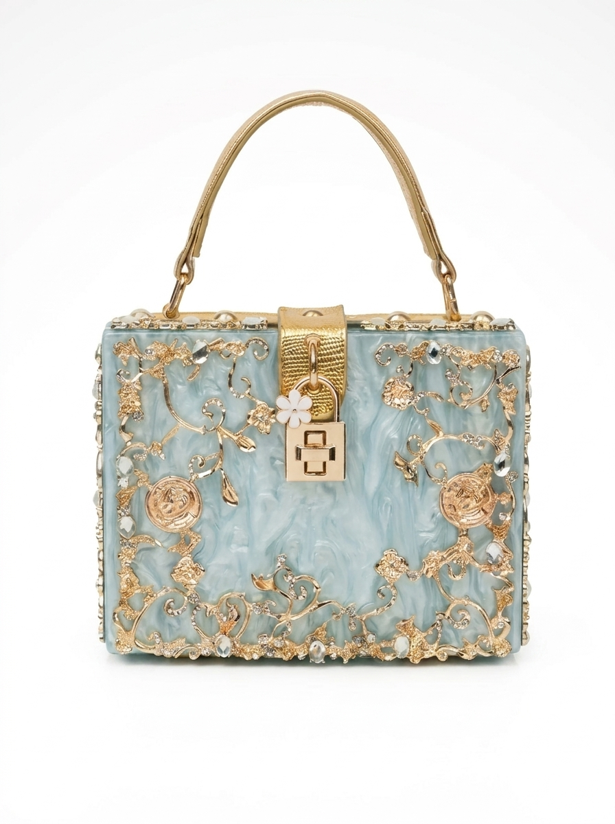 Célestine Ornate Box Bag — interior detail